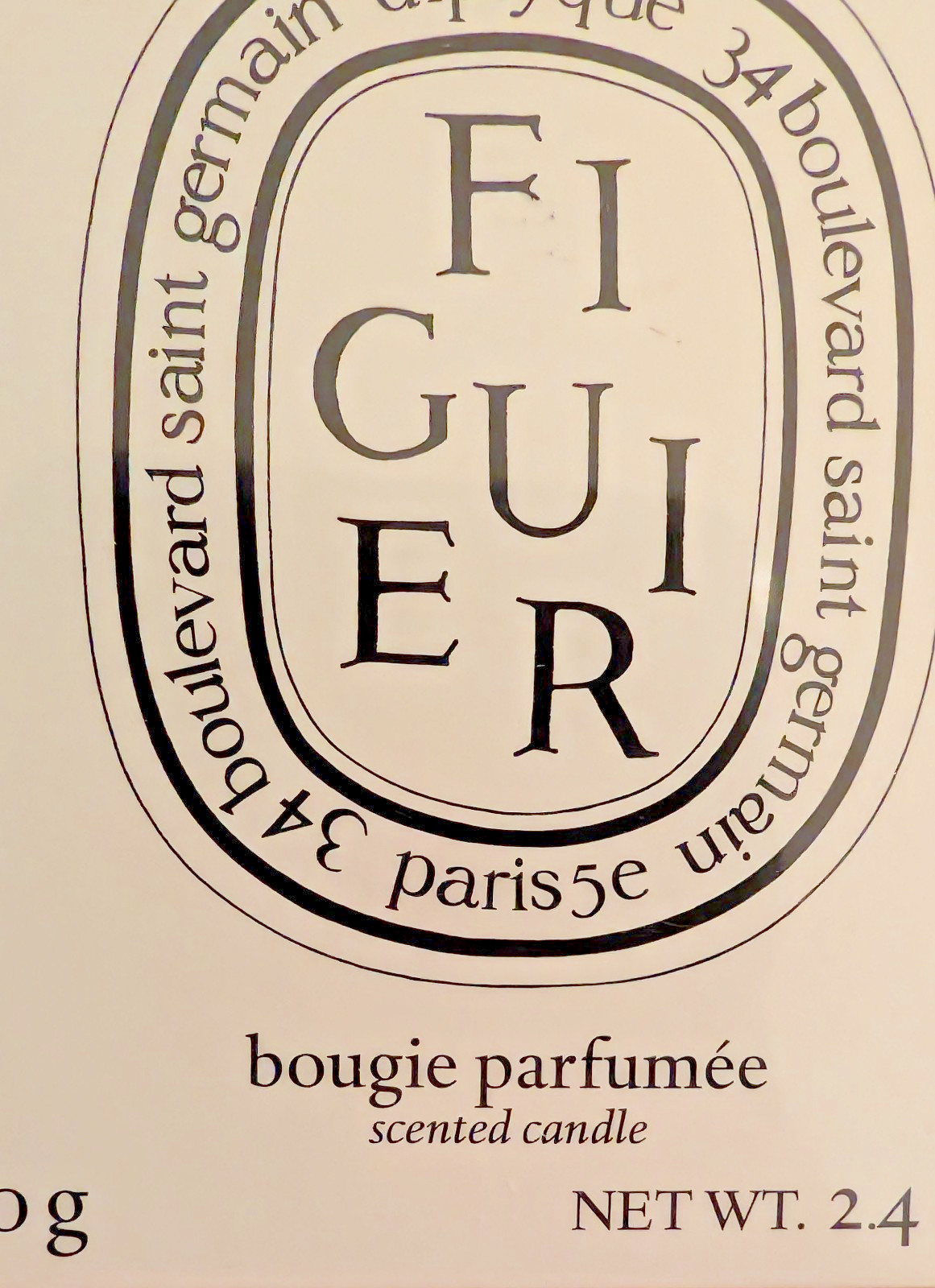 Diptyque Unisex Figuier Scented Candle 2.4 oz w/ FIG ribbed based holder GIFT