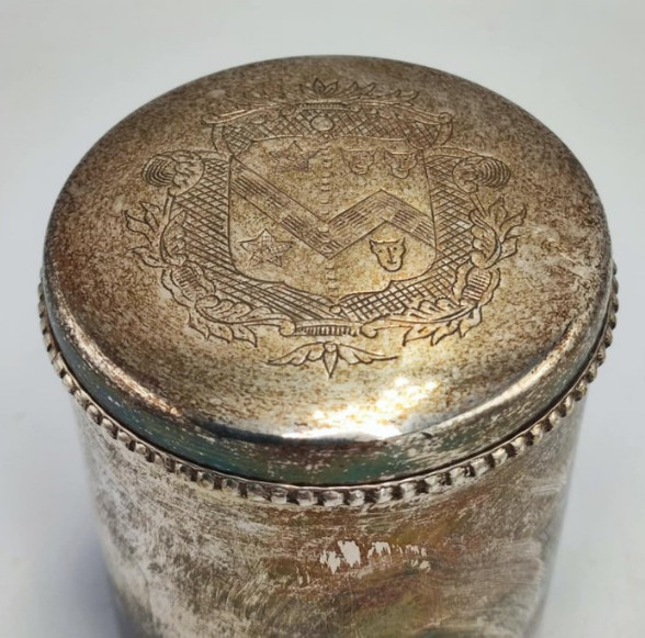 1890s Swedish Art Deco Nouveau Brass Silver Plated with Candle
