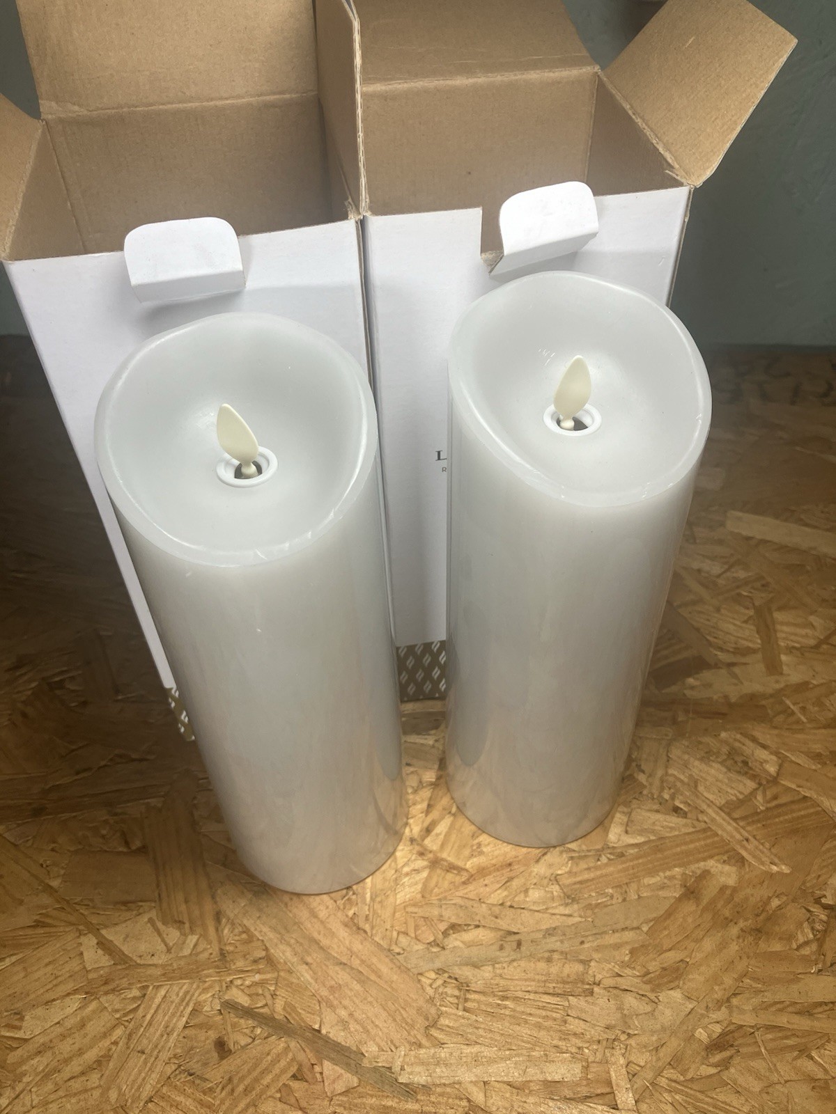 Luminara LU5401 Set of 6 Gray Assorted Pillars 3 sizes Grey – New in Box