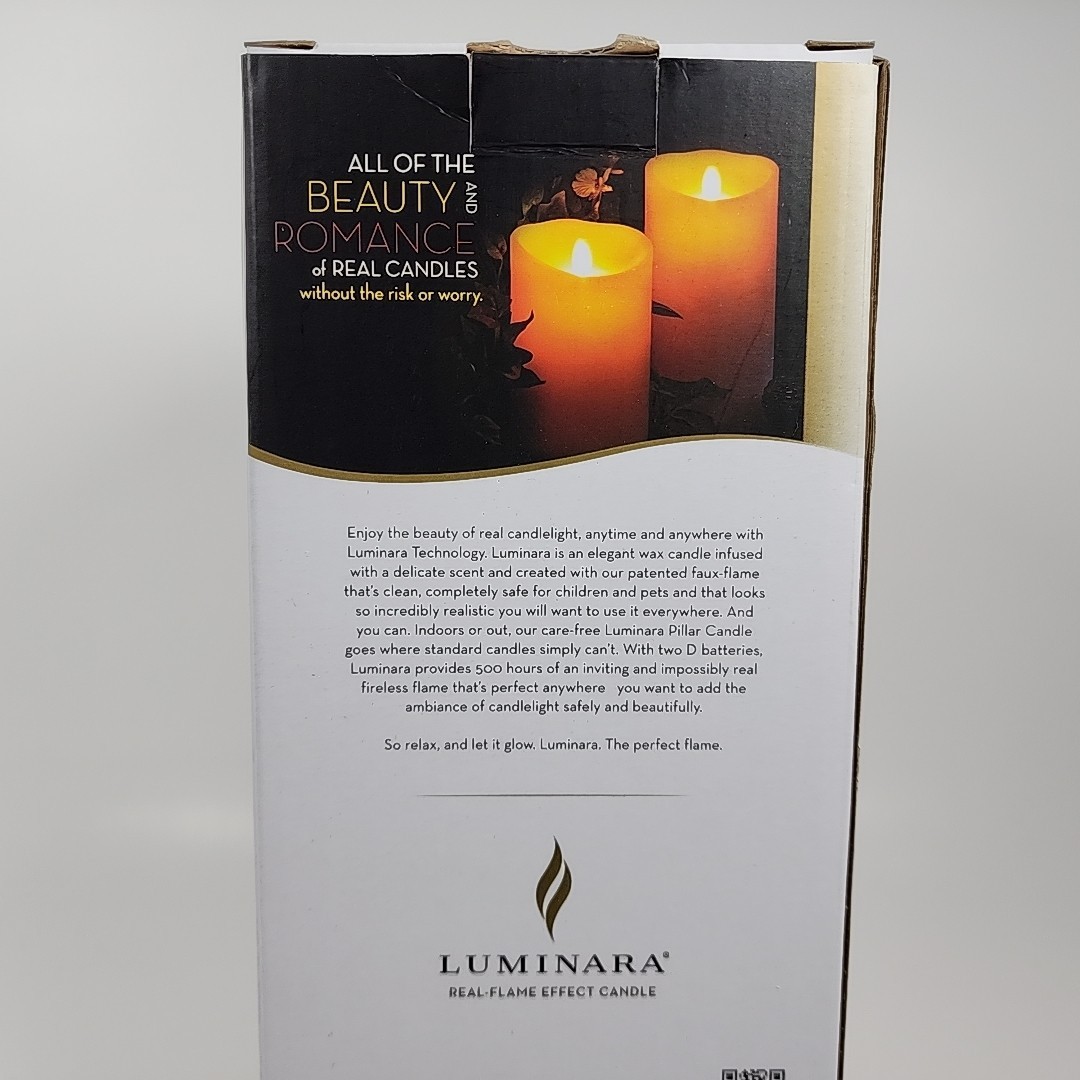 Luminara 8” Dark Brown Real-Flame Effect Candle w/Remote Control