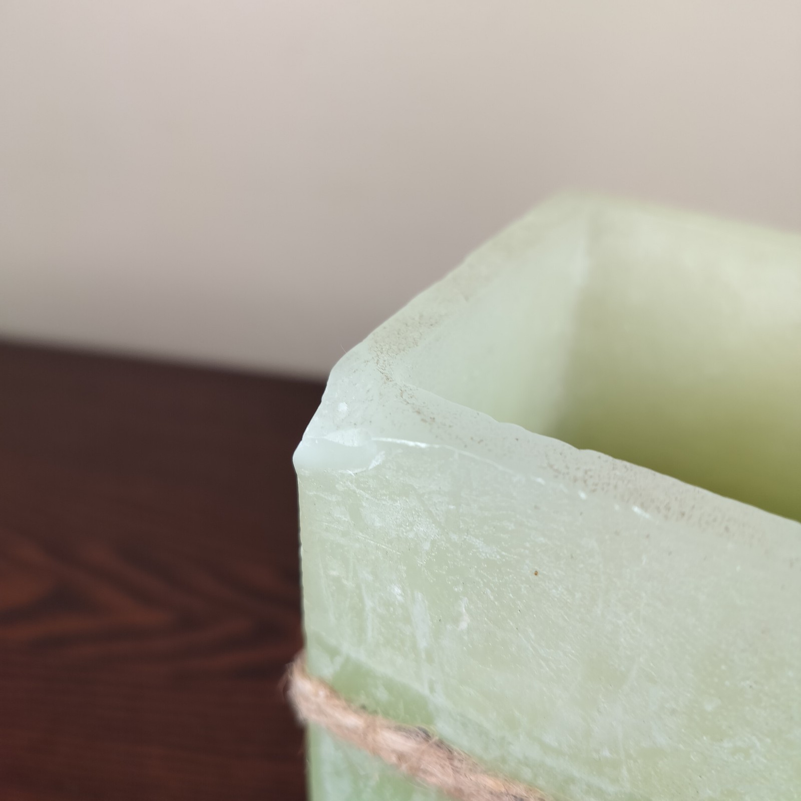 Flameless Candle Set of 2 Leaf Accent 7.5in & 6in Brown Green Cream Battery