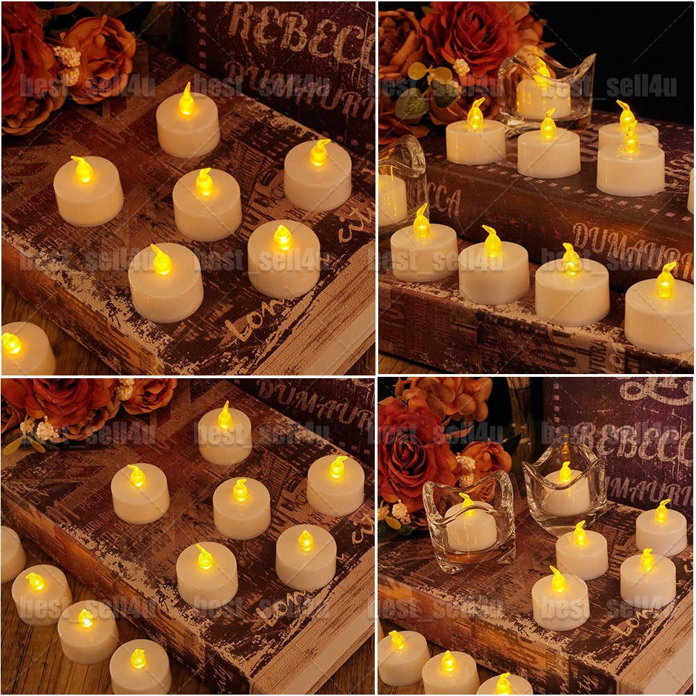 Flameless LED Tea Light Votive Candles w/Batteries – 200 Hours Runtime (24-Pack)