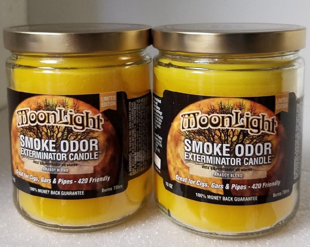 Smoke Odor Exterminator 13 oz Jar Candle, Moon Light Set of Two Candles.
