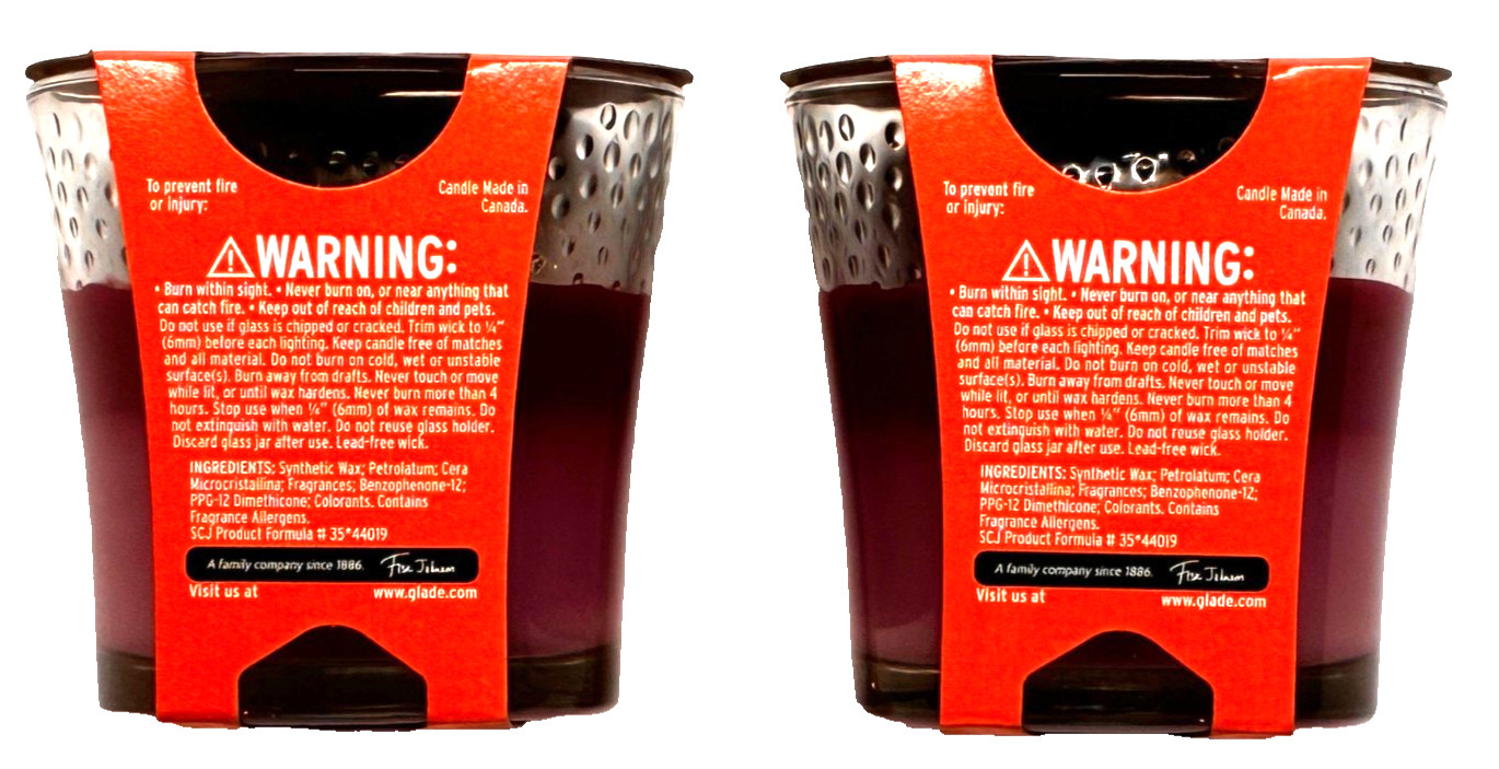 SET OF 2 Glade Limited Edition Candle Jar Merry Berry + Cranberry 3.4oz