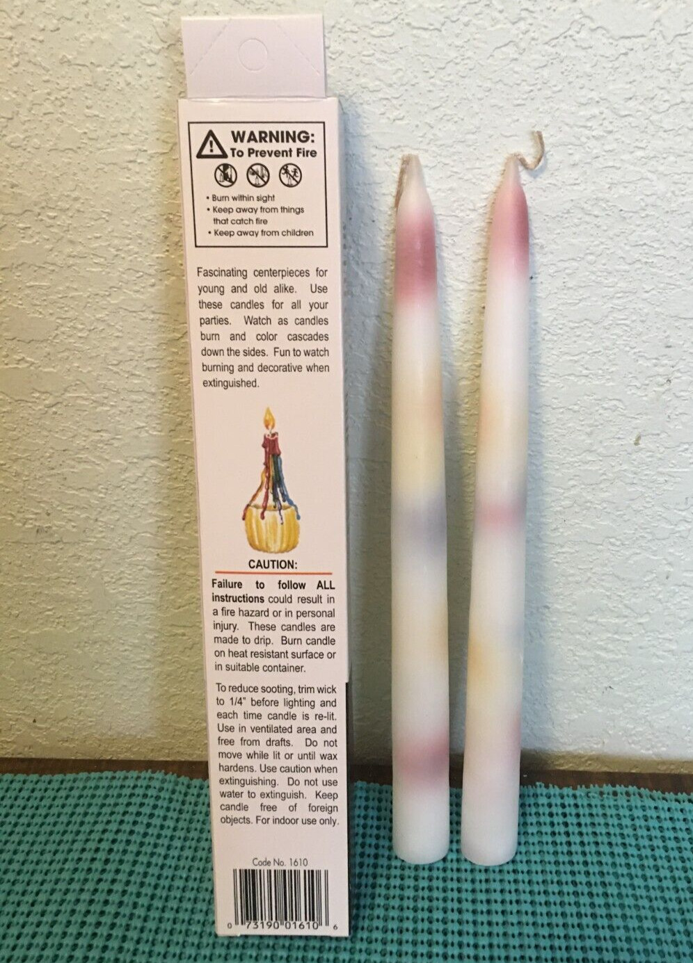 3 Pack ~ 6 Candles * USA * Multi-Color Drip CANDLEs Unscented (NIB)