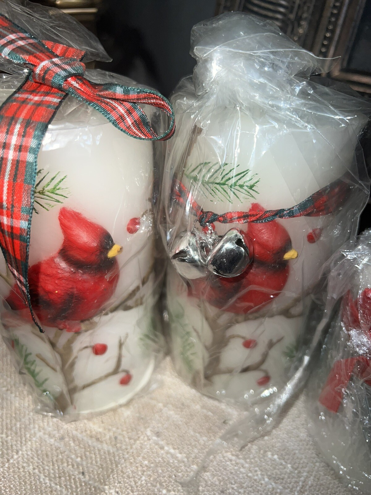 Peppermint CandyLot of 10 Pc decorative Christmas candles 6 In