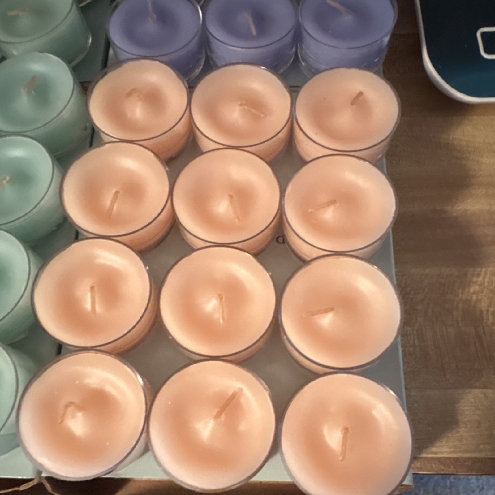 Multicolor Round Tea Light Candles, Wax, Assorted Mixed Colors, Tealights