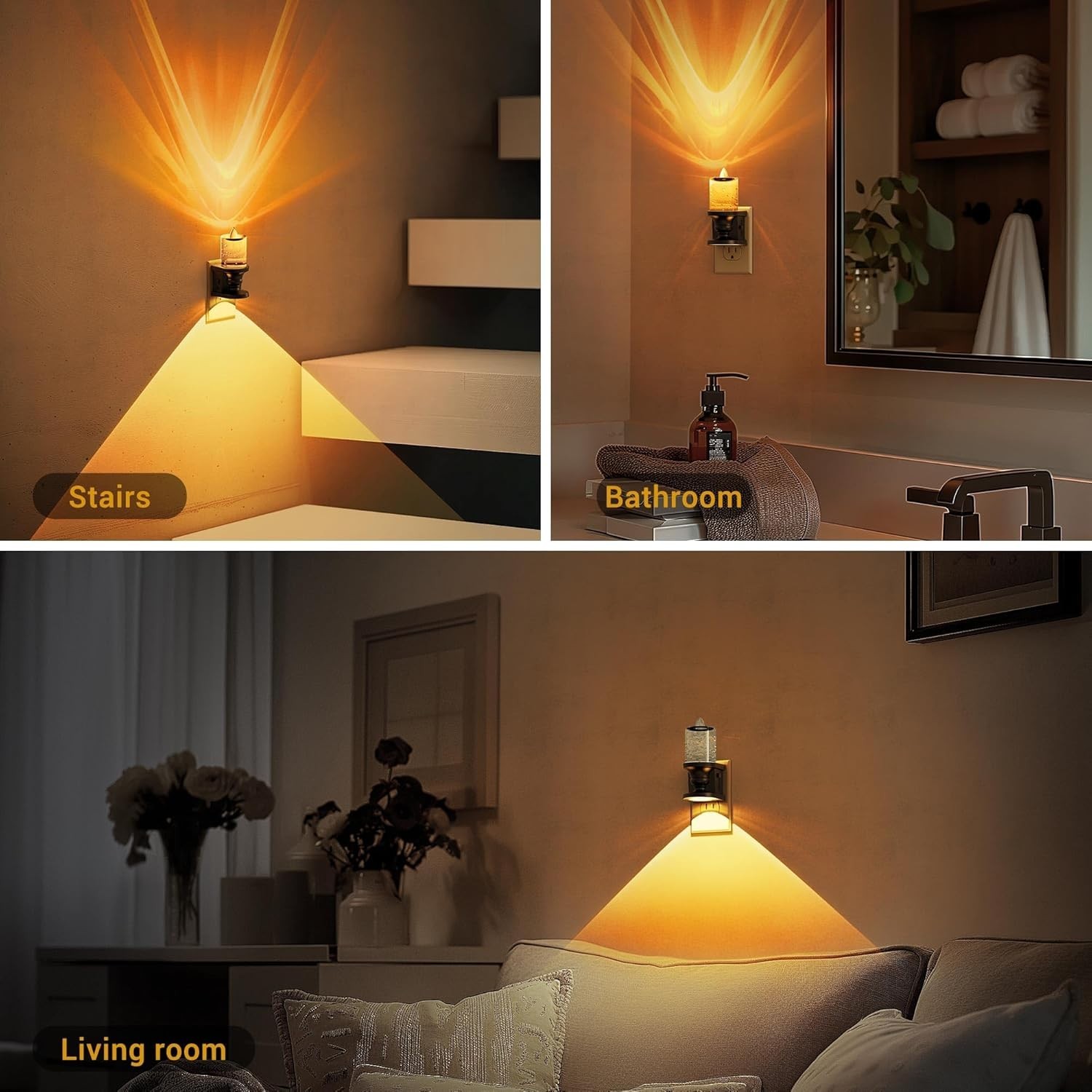 Flameless Candle Night Light Dimmable Nightlight Plug in Wall LED Candle Ligh…