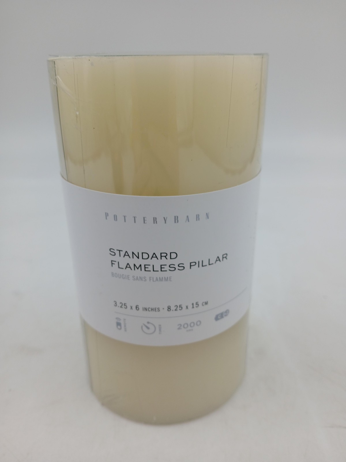 Pottery Barn Standard Flameless Pillar Candle 3.25″ x 6″ Ivory LED Timer