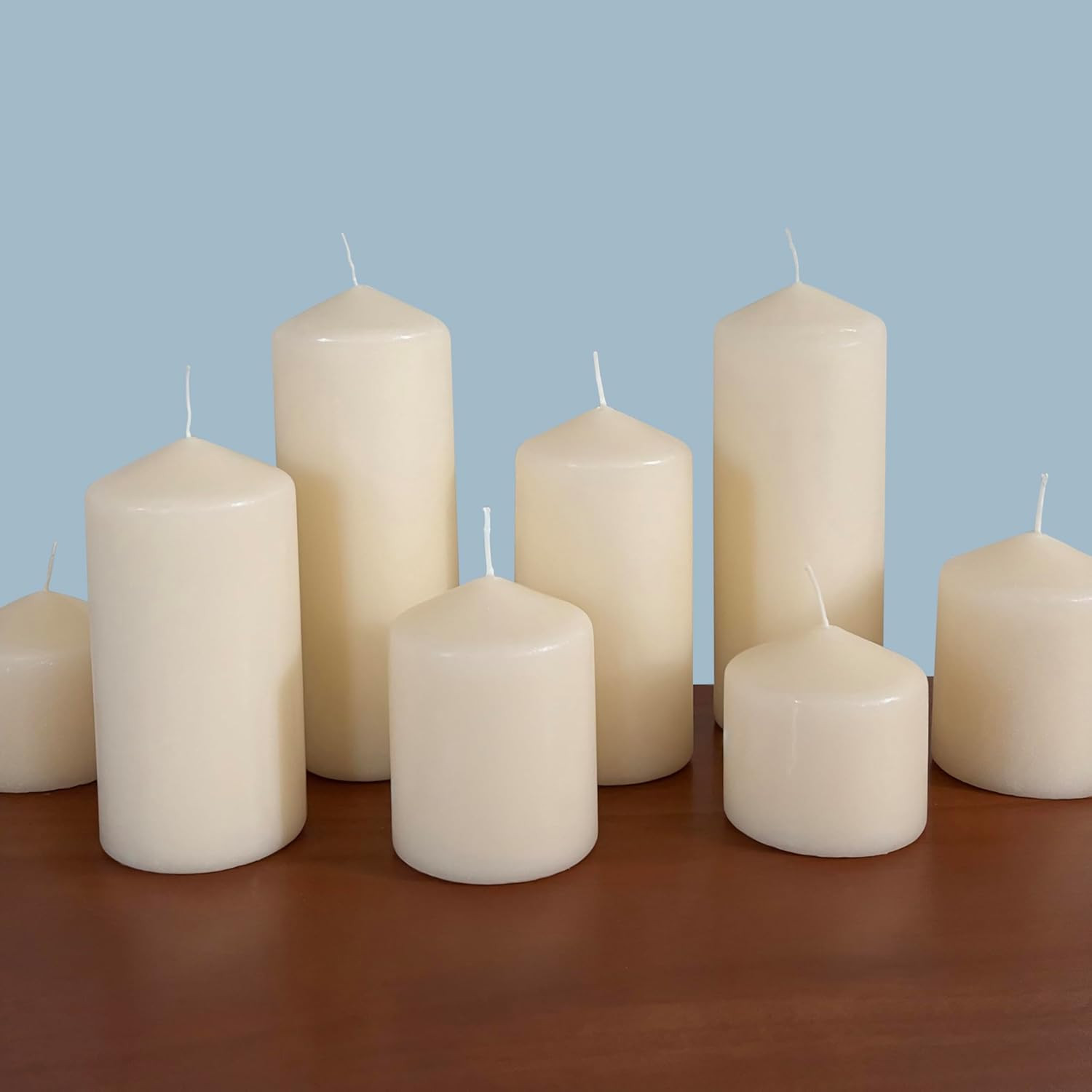 Pack Tall X Inch 65 Hour Long Burning Unscented Ivory Wax Pillar Candles
