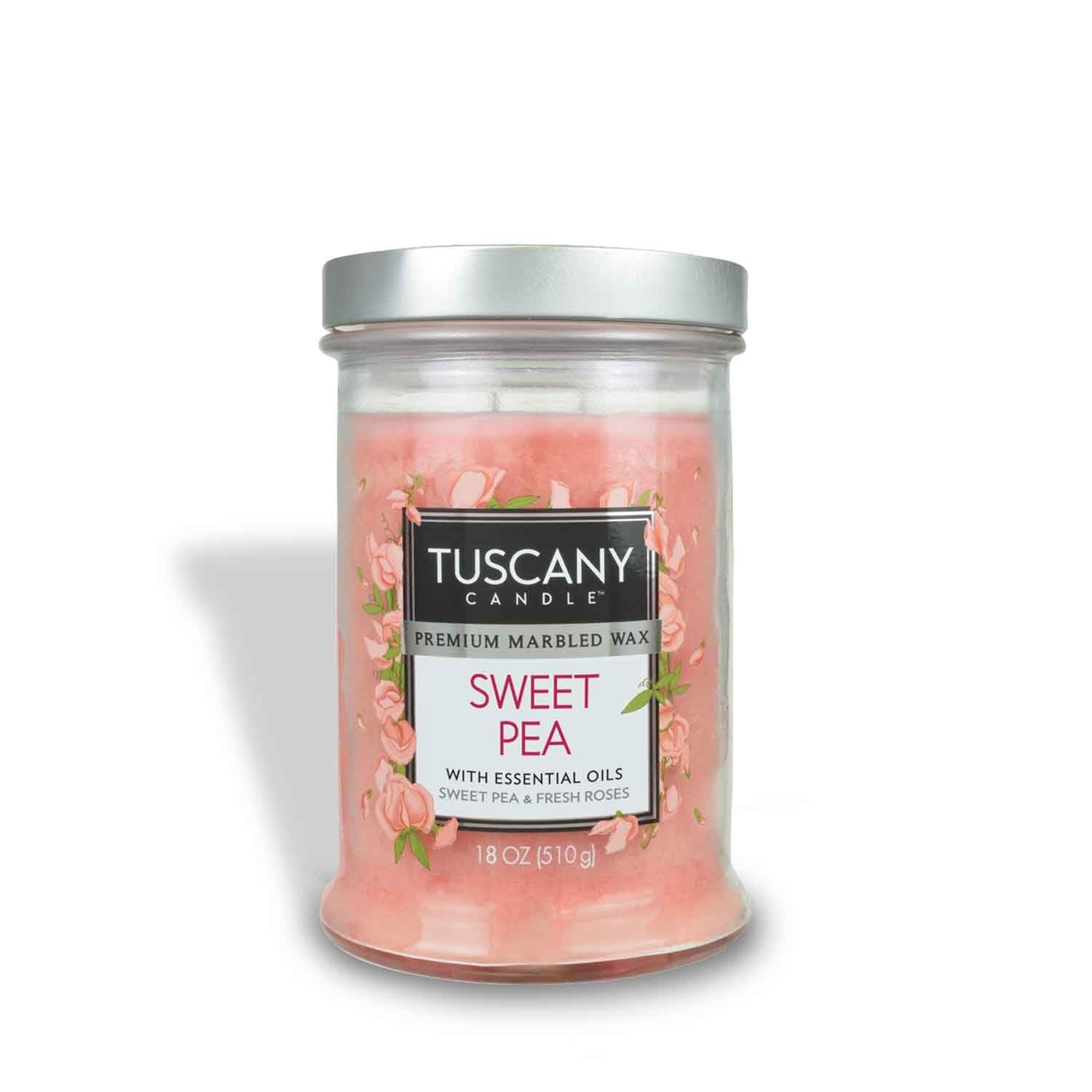 Sweet Pea Scented Jar Candle 18 oz Long Lasting Floral Fragrance Home Decor Jar