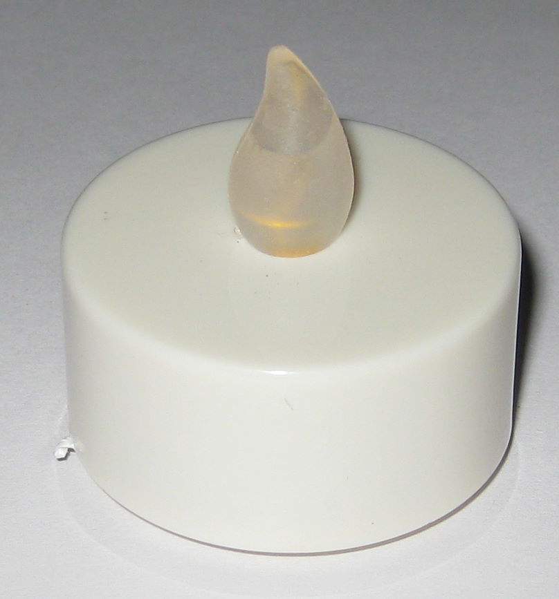 Flickering Yellow LED Candle with CR2032 3V Battery and Switch Battery Included