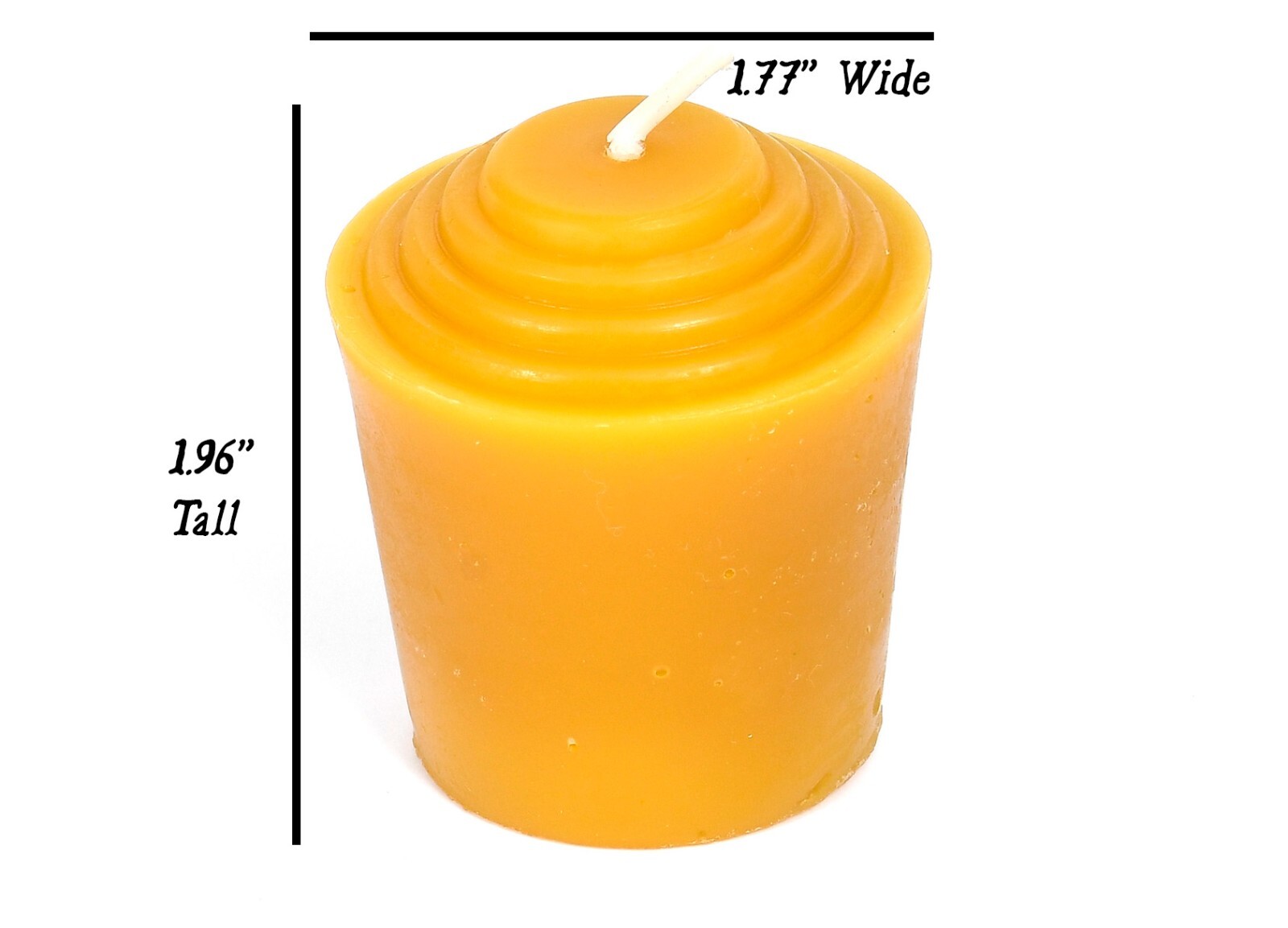 100% Pure Beeswax Votive Candles, Unscented, 15 Hours Each, Packs of 12 or 24