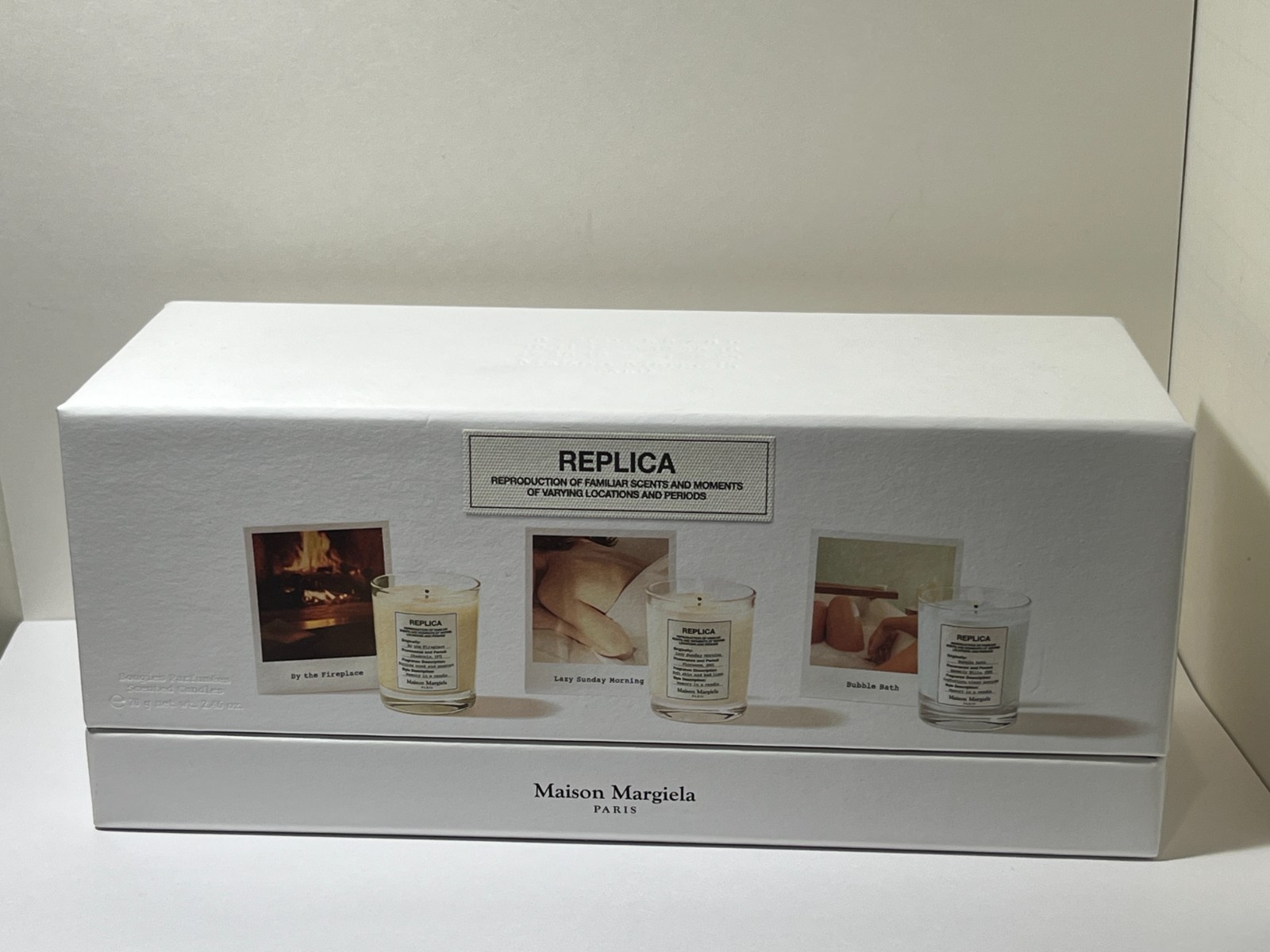 Maison Margiela REPLICA Candle Trio Set 3 x 2.46 oz Fireplace Lazy Sunday Bubble