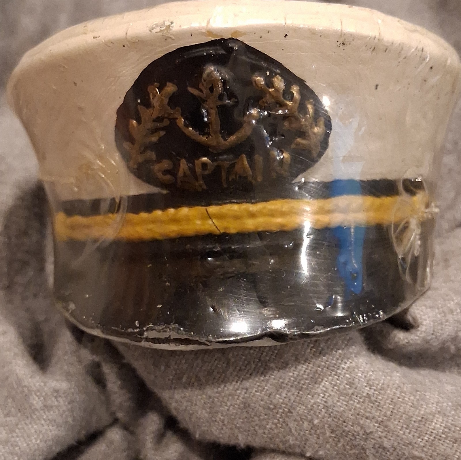 Hat-Shaped Novelty Candle Uniform Captains Theme Unscented Vintage
