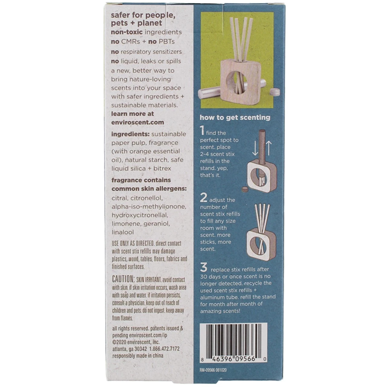 Enviroscent Scent Stix And Stand, Spring Water + Lotus, 0.7 oz, 5 Ct