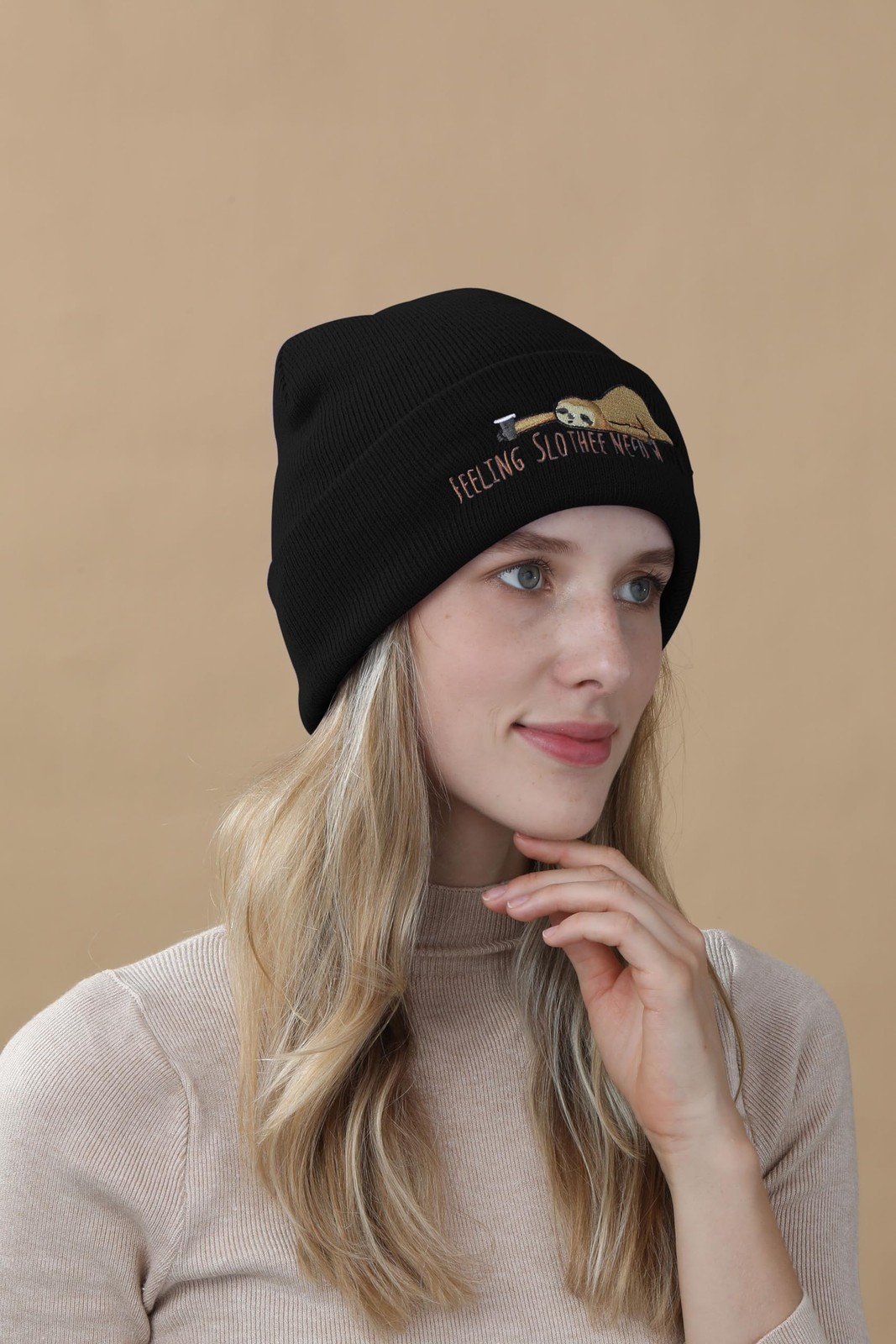 Sloth Gifts Hat Beanie For Women Men Coffee Lover Funny Cute Accessories