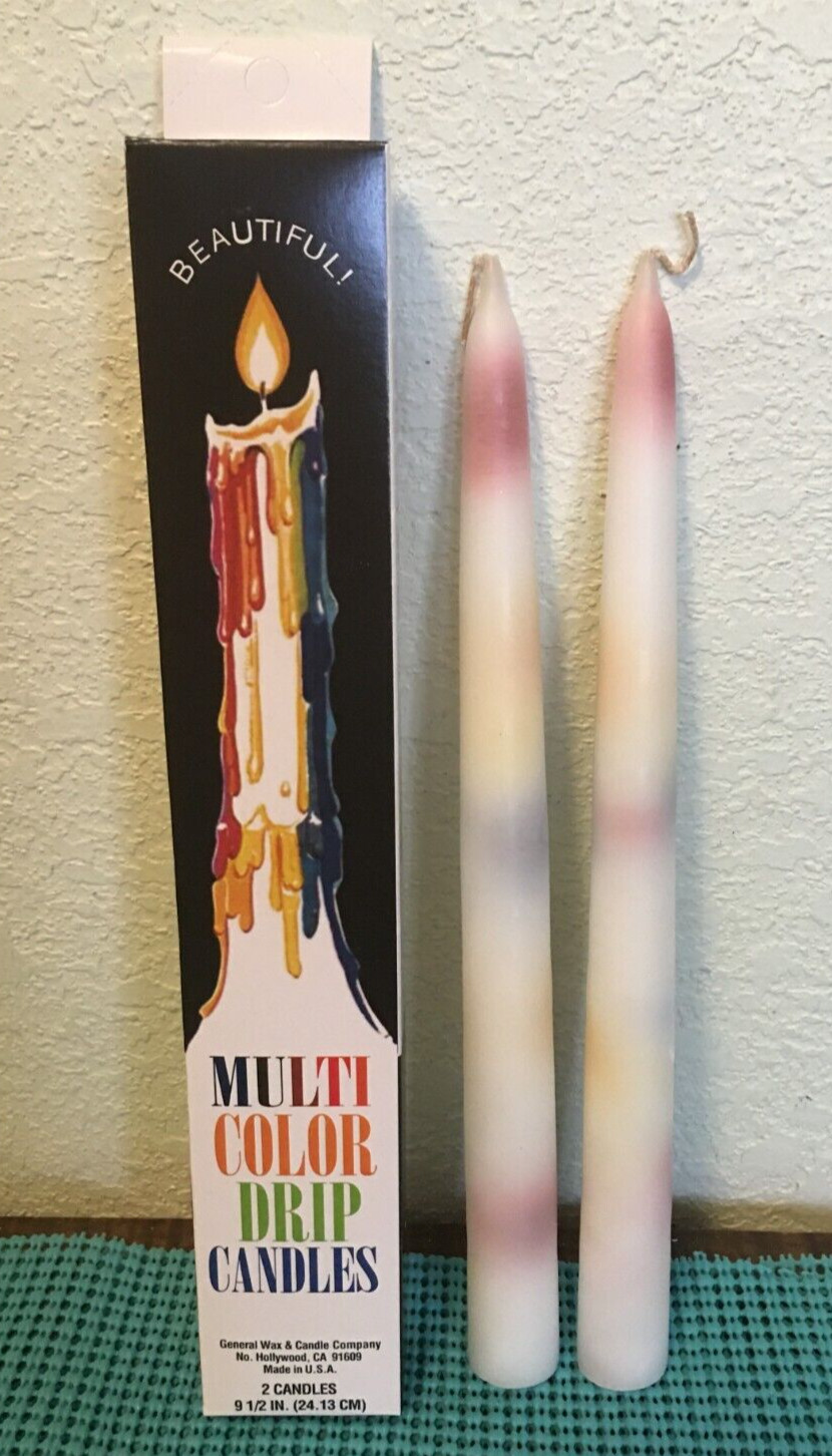 3 Pack ~ 6 Candles * USA * Multi-Color Drip CANDLEs Unscented (NIB)