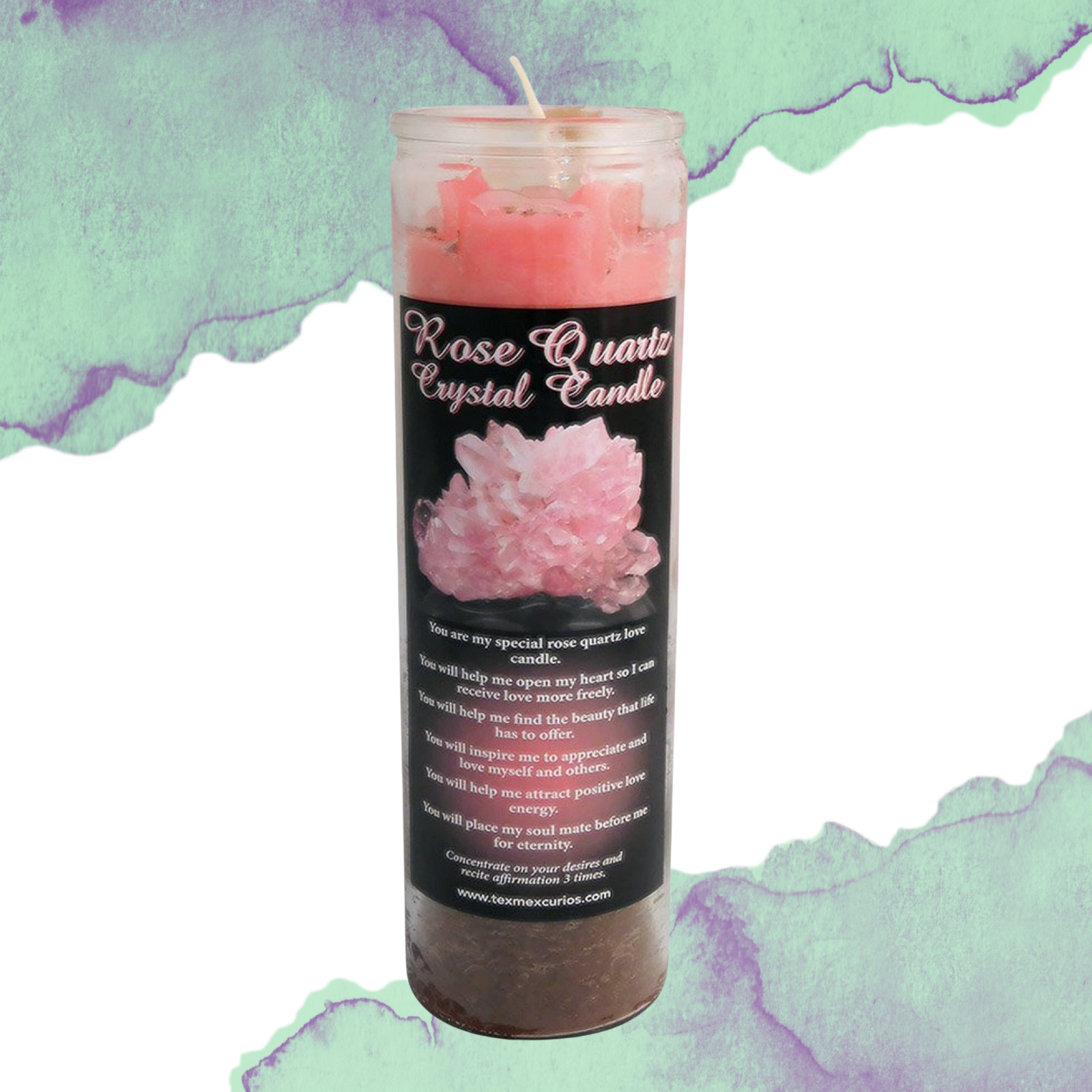 Crystal Healing, Set of 4 Candles ~ Amethyst, Tiger’s Eye, Rose & Clear Quartz