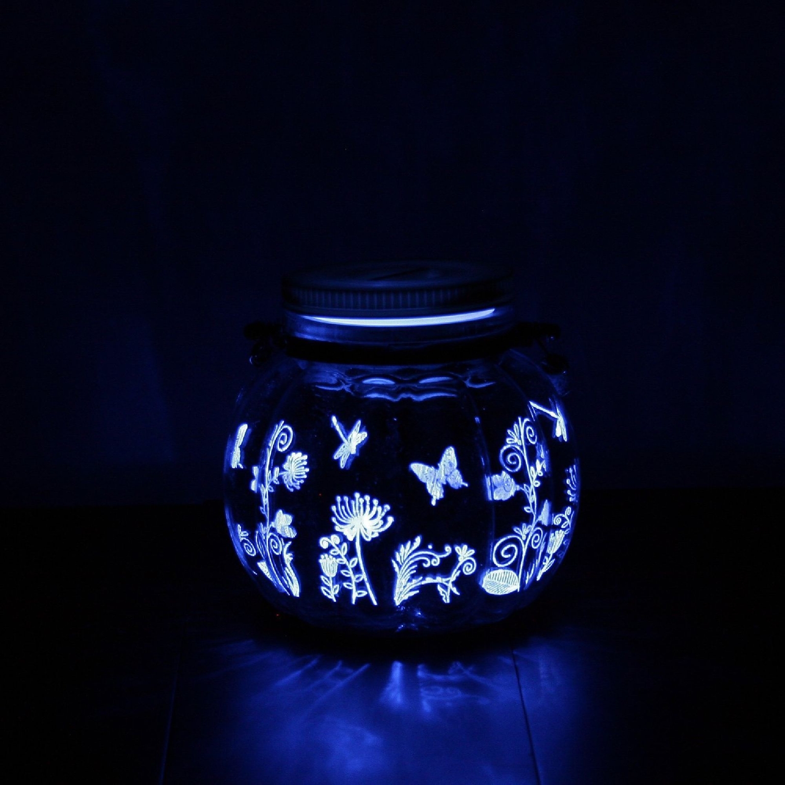 Butterfly Flower LED Color Changing Indoor/Outdoor Waterproof Jar Lantern