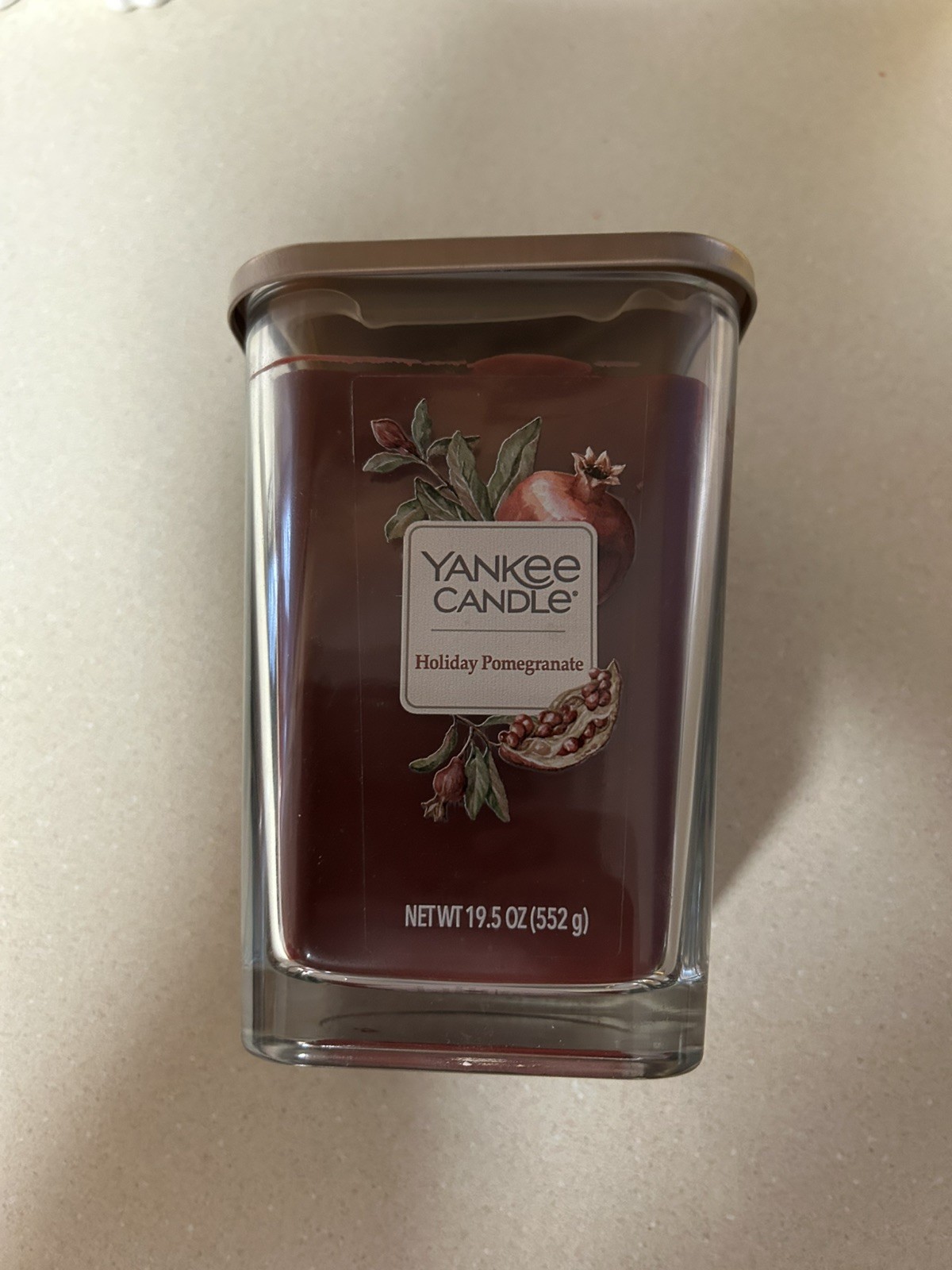Yankee Candle Elevation Collection 2 Wick Jar Burn 19.5 oz Holiday Pomegranate