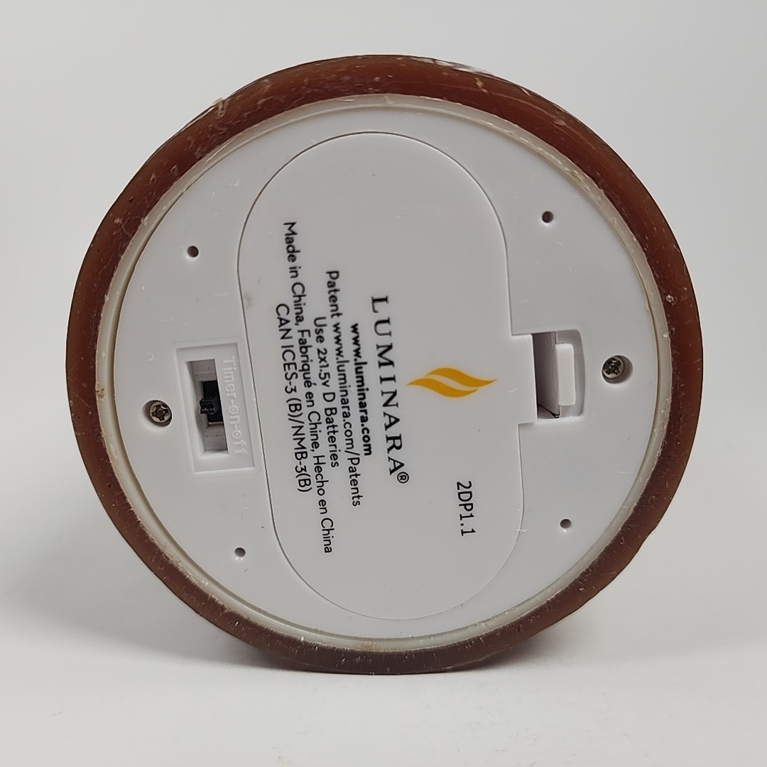Luminara 8” Dark Brown Real-Flame Effect Candle w/Remote Control