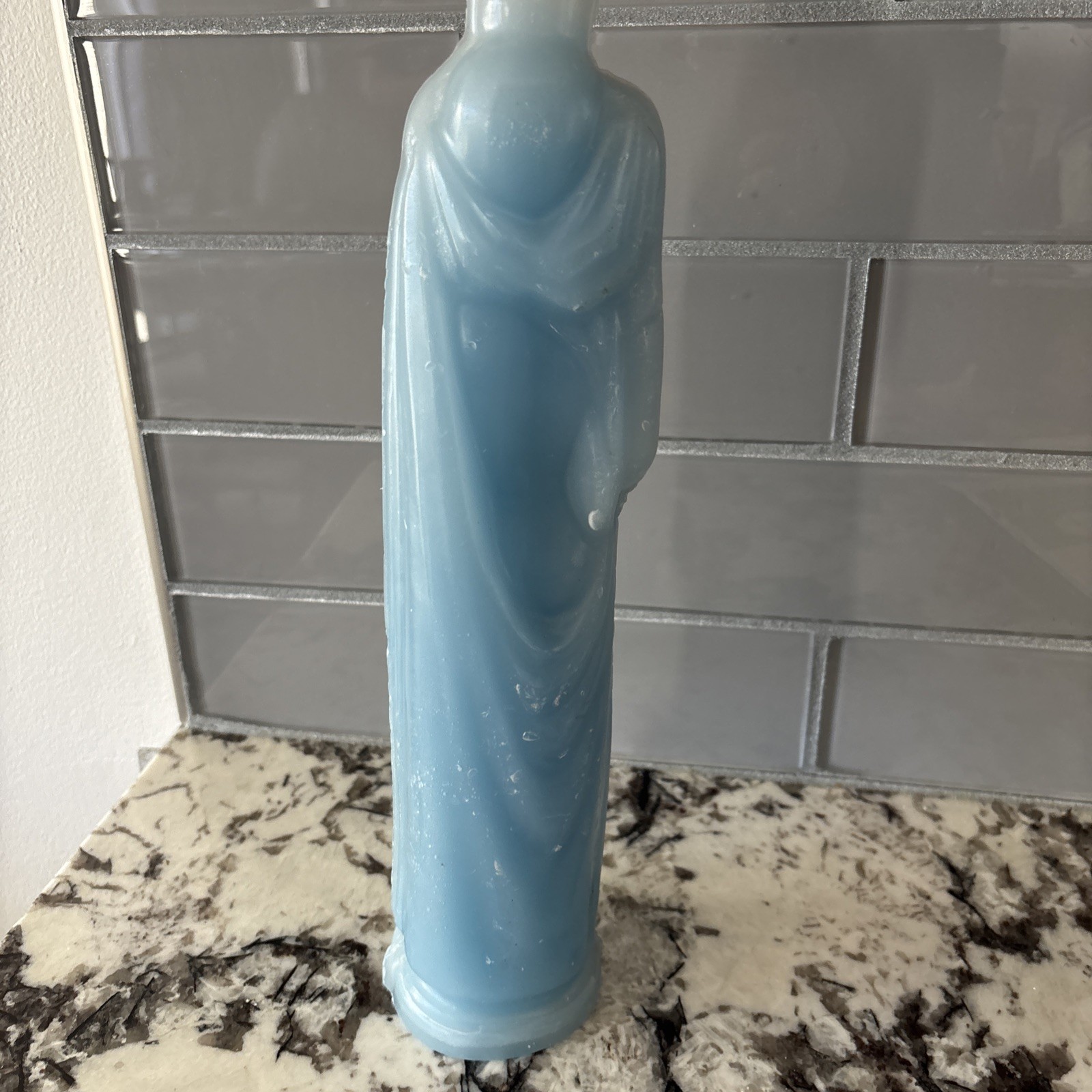 Art Deco Style Nude Woman Candle Light Blue New Venetian Greek 13”