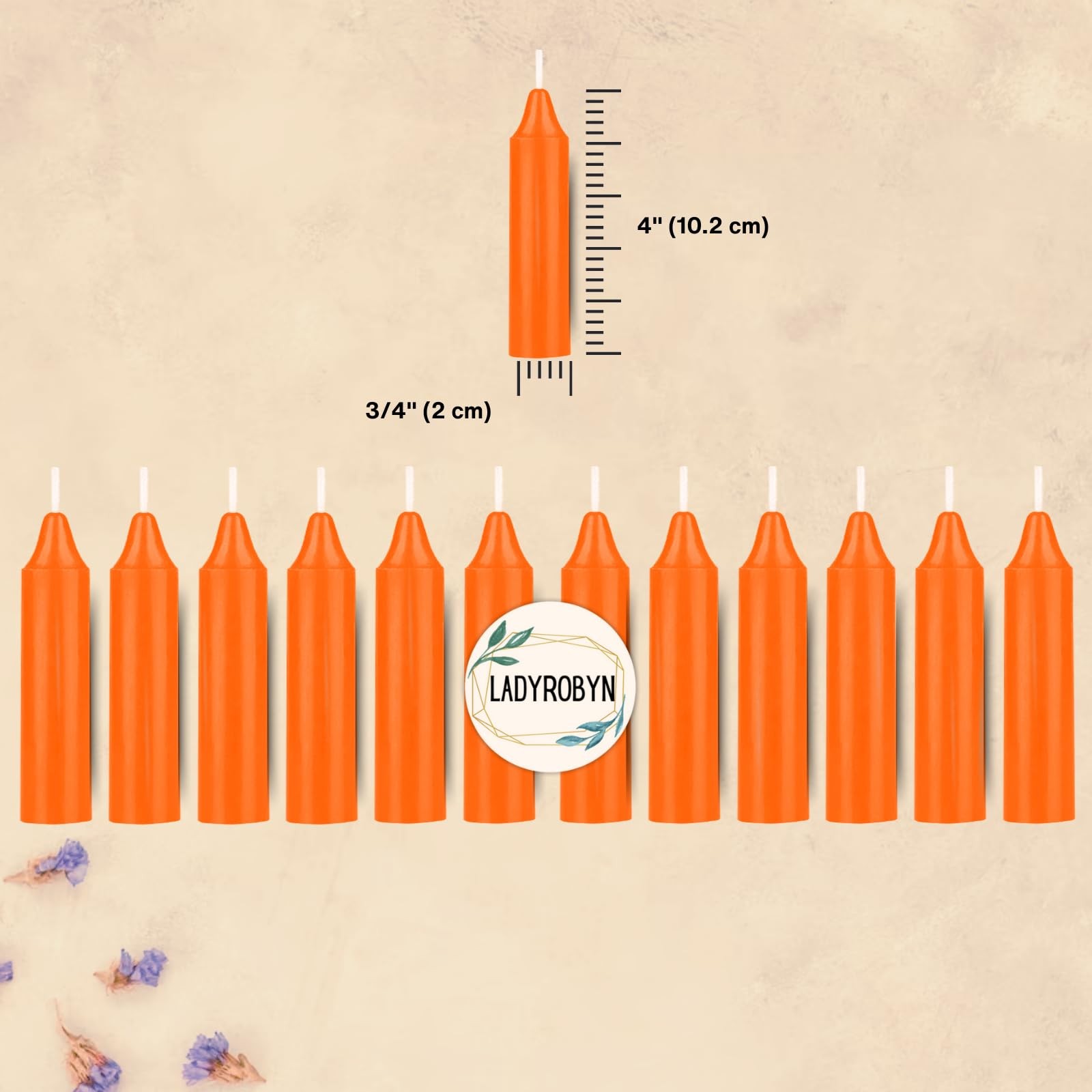 Box of 12 Orange Candles | 4 inches Tall 3/4 inch Diameter | Witchcraft Supp…