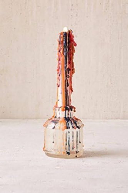 Unique White Taper Candles that Melt into Color – 9.5″ Tall, Set of 2