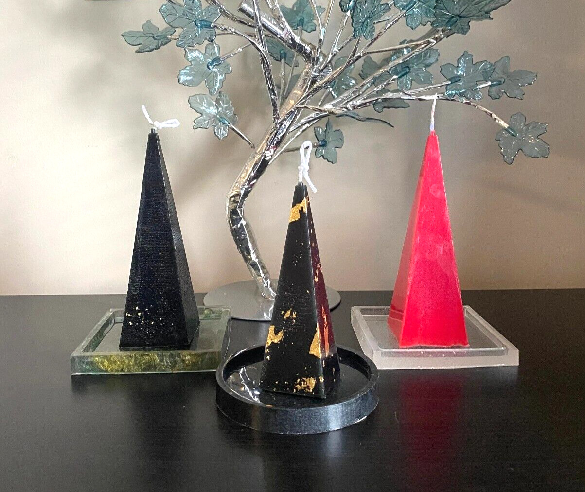 Pyramid Candle, Treasure Candle, Spiritual Crystal Candle, Intention Candle
