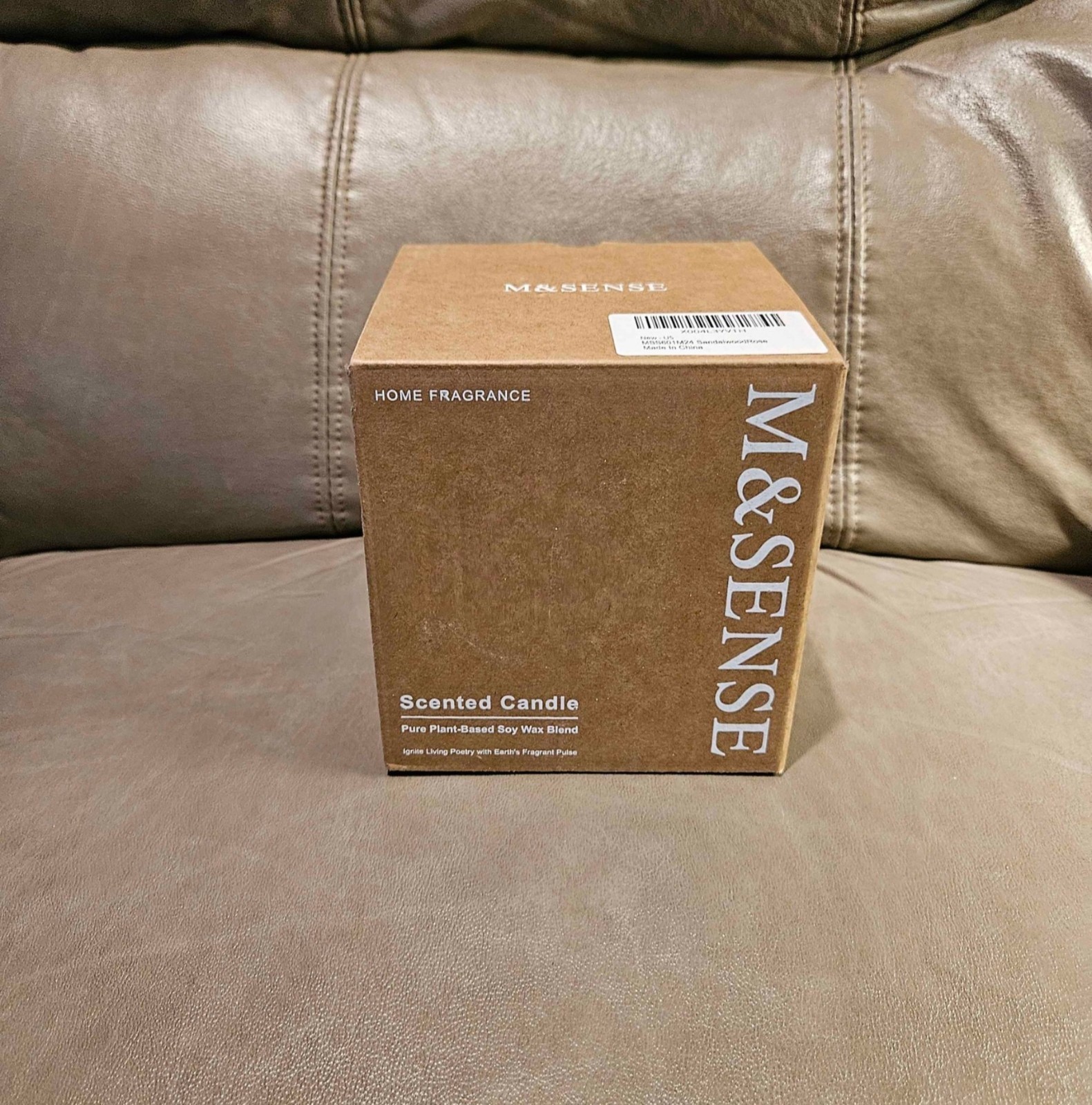 M&SENSE Sandalwood Rose Scented Candle 11.6oz Botanical Soy Wax Multiple Wicks