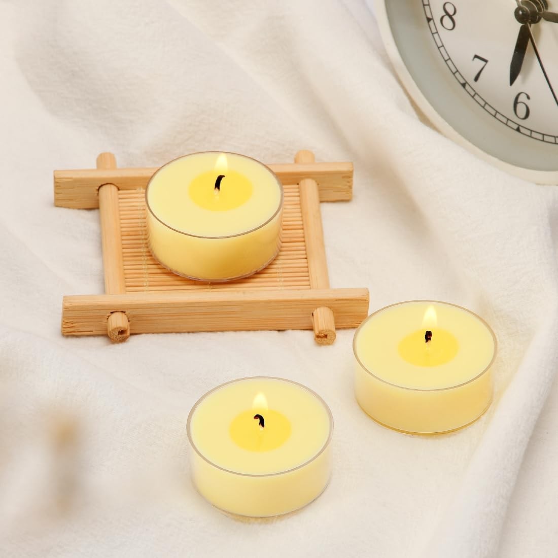 Natural Citronella Tea Light Candles, Tiny Soy Wax Aromatherapy Citronella Te…