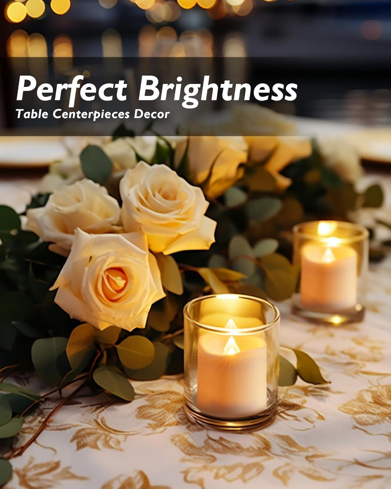 Flameless LED Votive Candles 6H Timer White 24 Pack Auto On Off Glow Battery