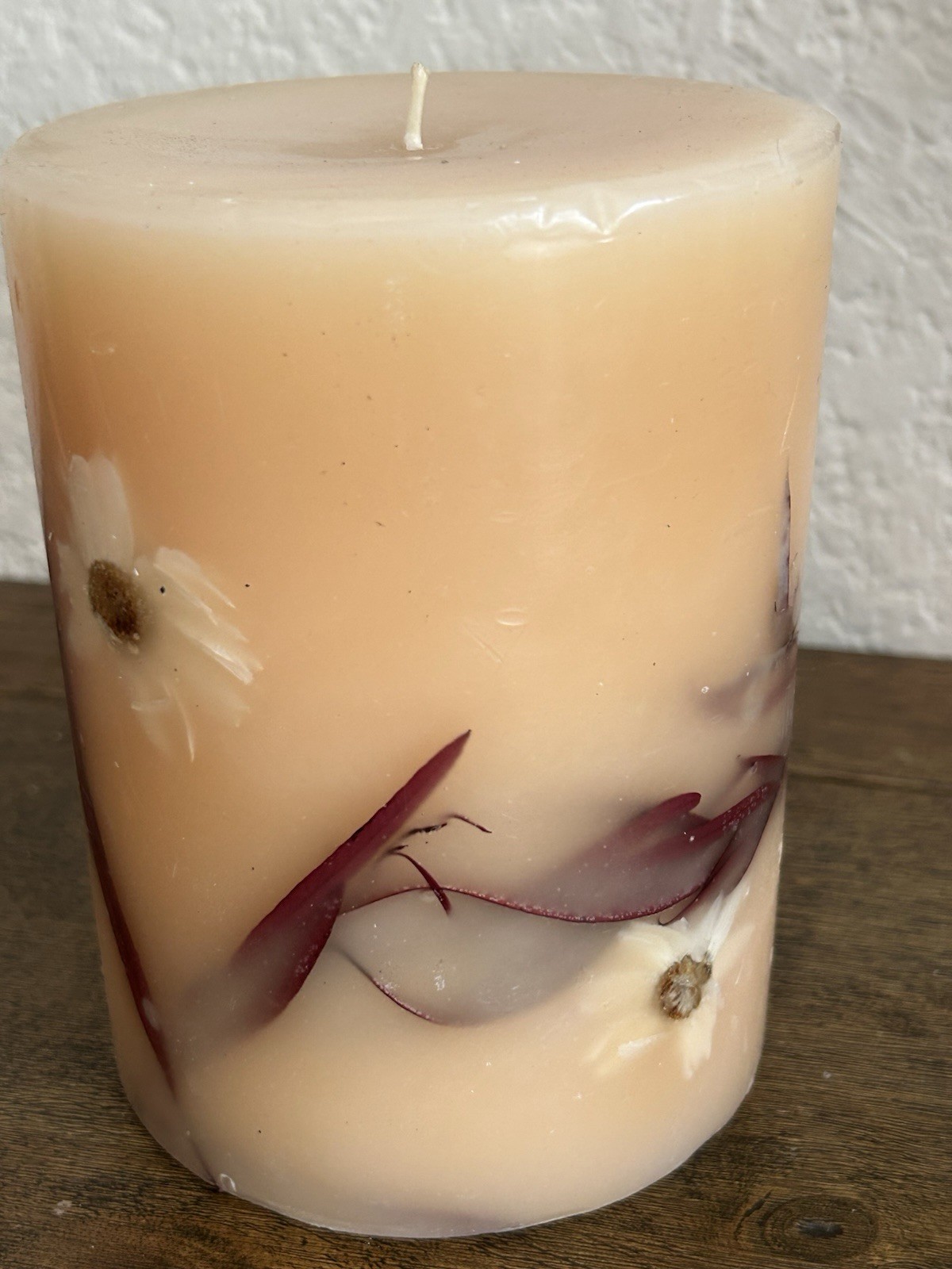 Botanical Large 6″ Round Candle with Exotic Flowers Made In El Salvador