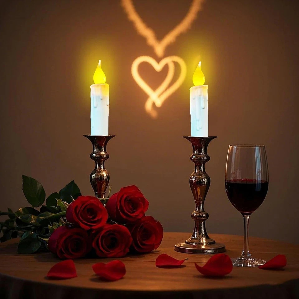 Flameless Short Taper Candles Battery Operated with Timer,Battery Operated Taper