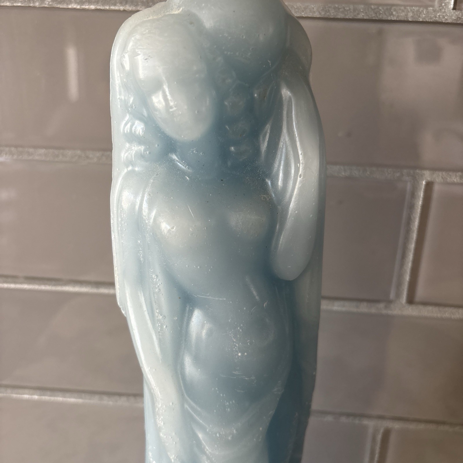 Art Deco Style Nude Woman Candle Light Blue New Venetian Greek 13”