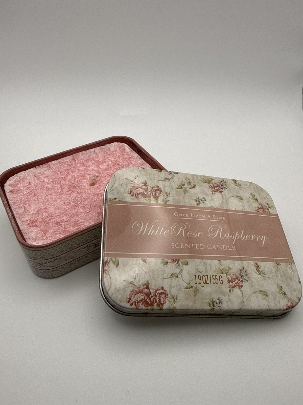 “Once Upon A Rose” White Rose Raspberry Scented Candle 1.9oz (B4)