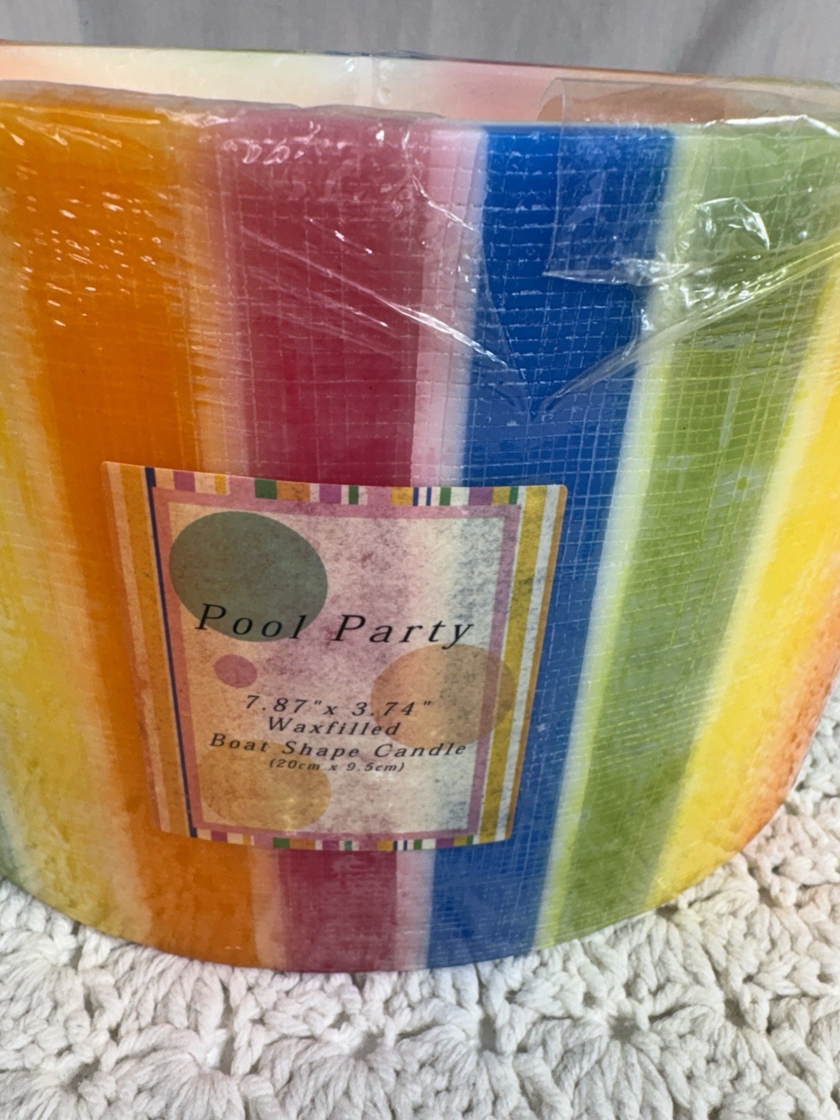 Pool Party Boat Shape Rainbow Candle 7.87″ x 3.74″ 2 Wicks Pineapple Jasmine