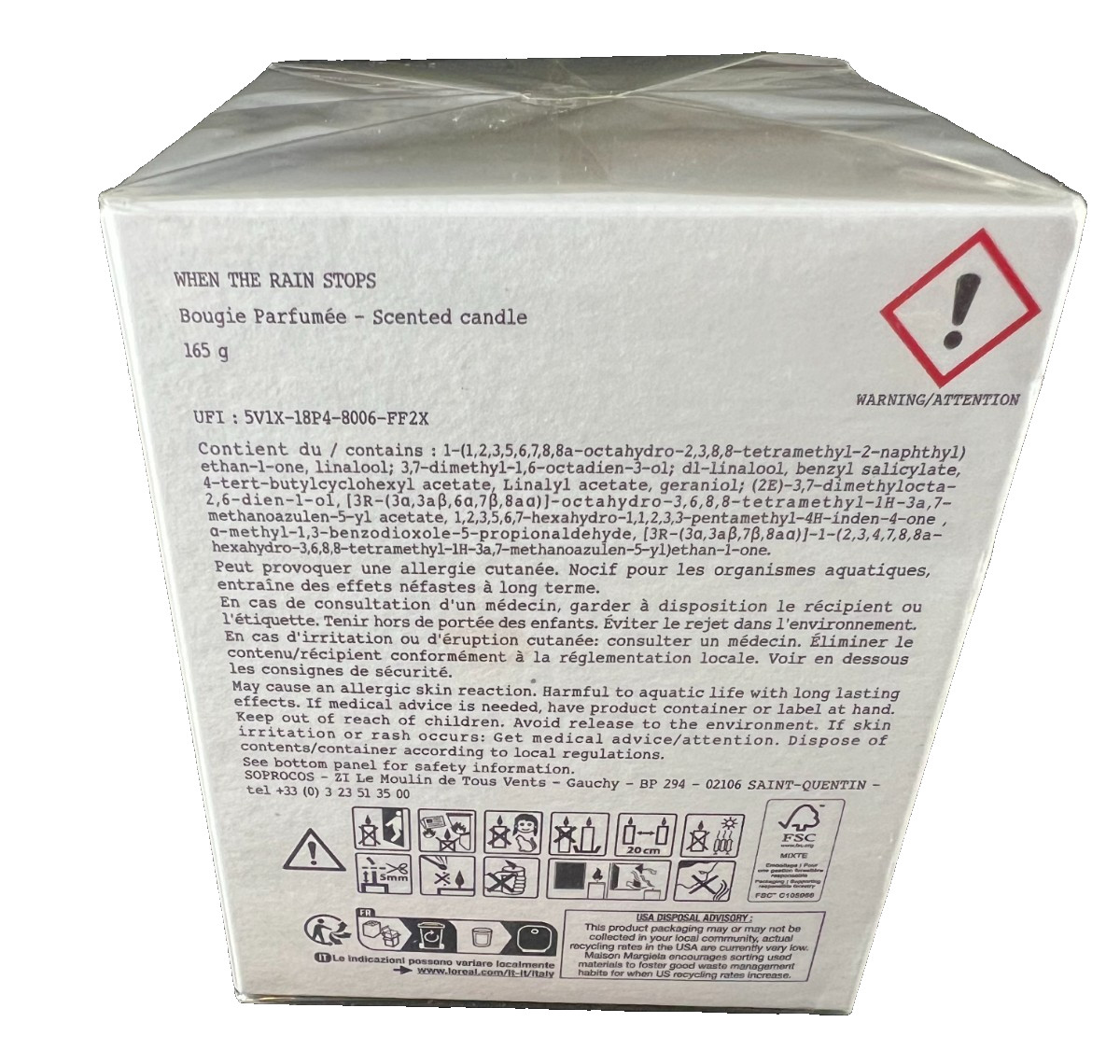 Maison Margiela Replica Scented Candle When the Rain Stops 5.82oz NEW SEALED BOX