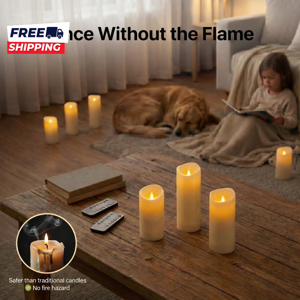 Flameless Candles Led Candles Pack of 12 Battery Candles (D2.15” X H4”5”6”)