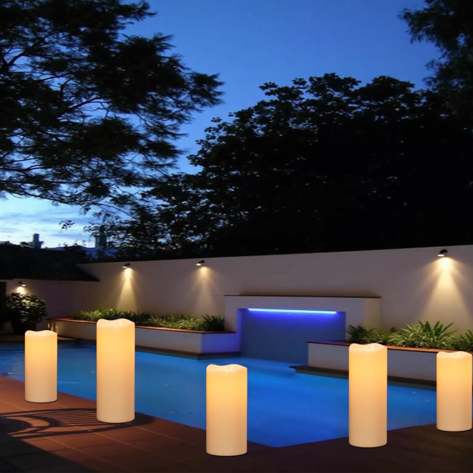 Large Solar Candles Outdoor Waterproof, Outdoor Candles Rechargeable for Lant…