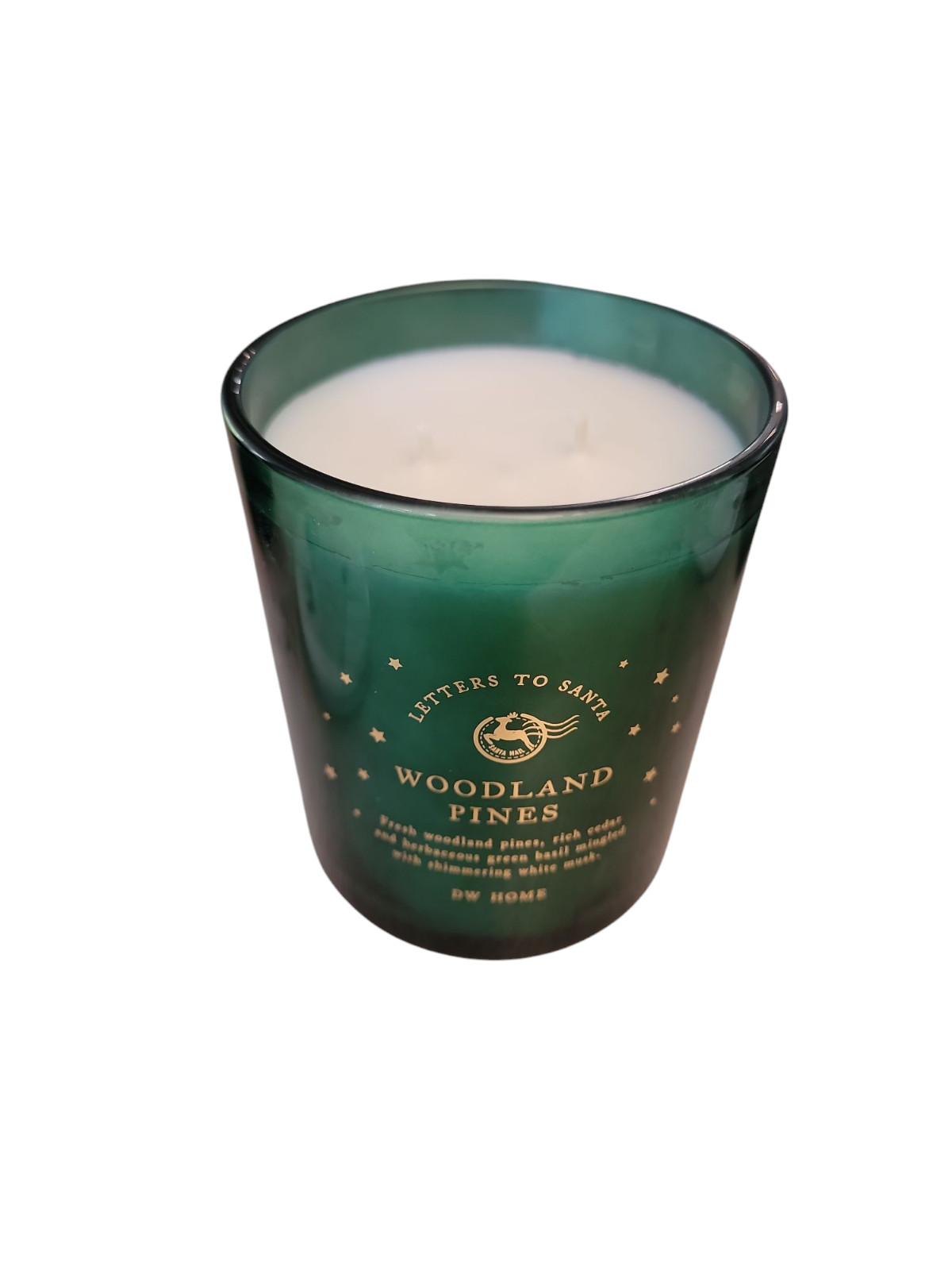 SCENTED DW WOODLAND PINES CANDLE, DOUBLE WICK, GREEN JAR, 15.7OZ