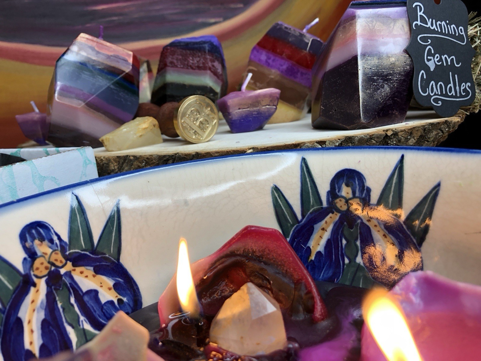 Burning Gem Candles: 3 Pack Of Crystal Candles For Home Decor, Limited Edition