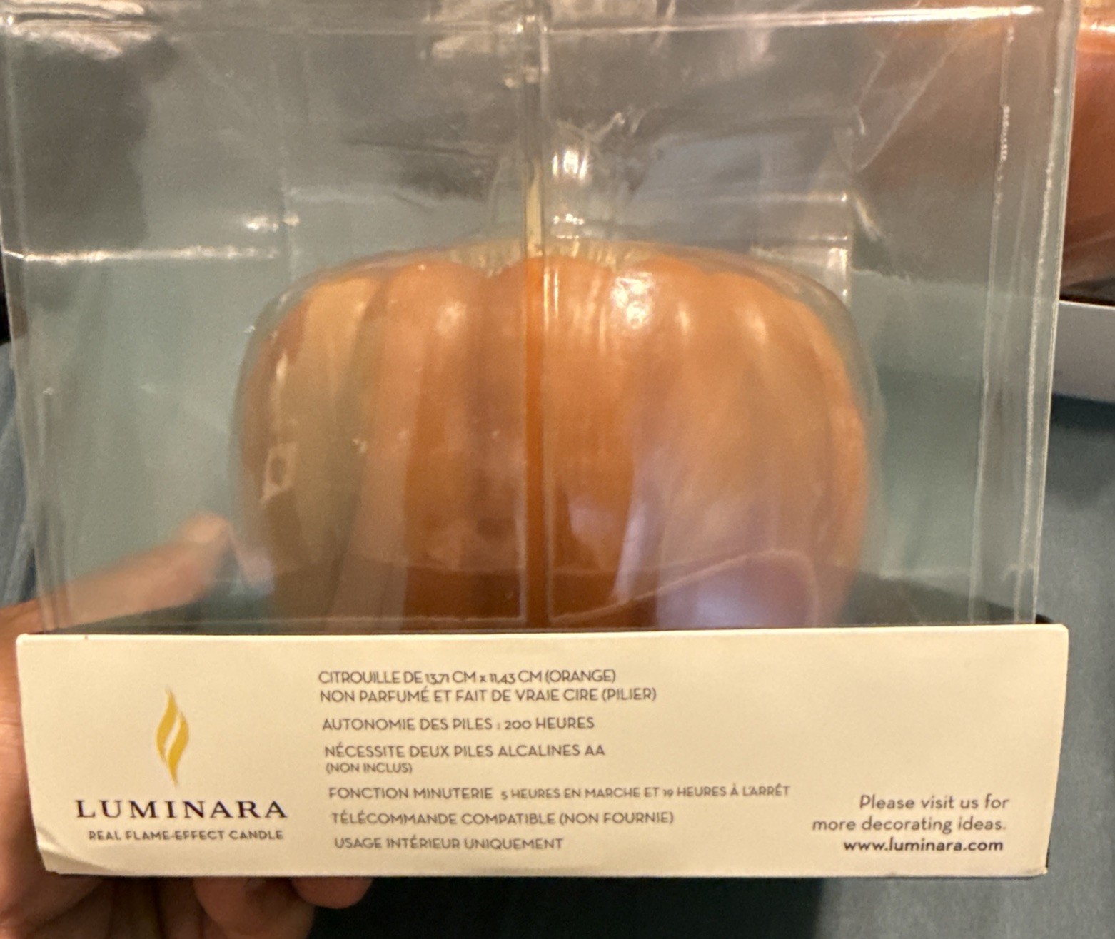 Luminara Halloween Autumn Fall Wax Pumpkin Candle battery Op New In The Box