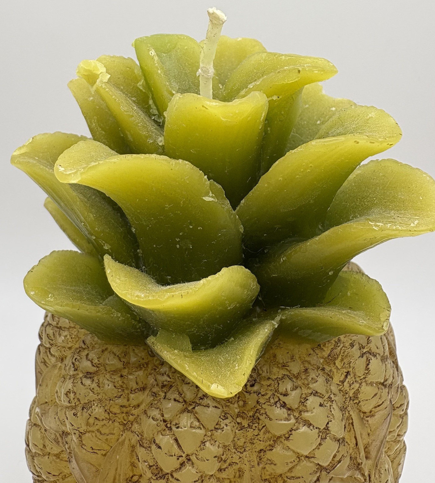 Vintage Siam Karat Figural Pineapple Candle 6” Yellow Tropical Decor NOS
