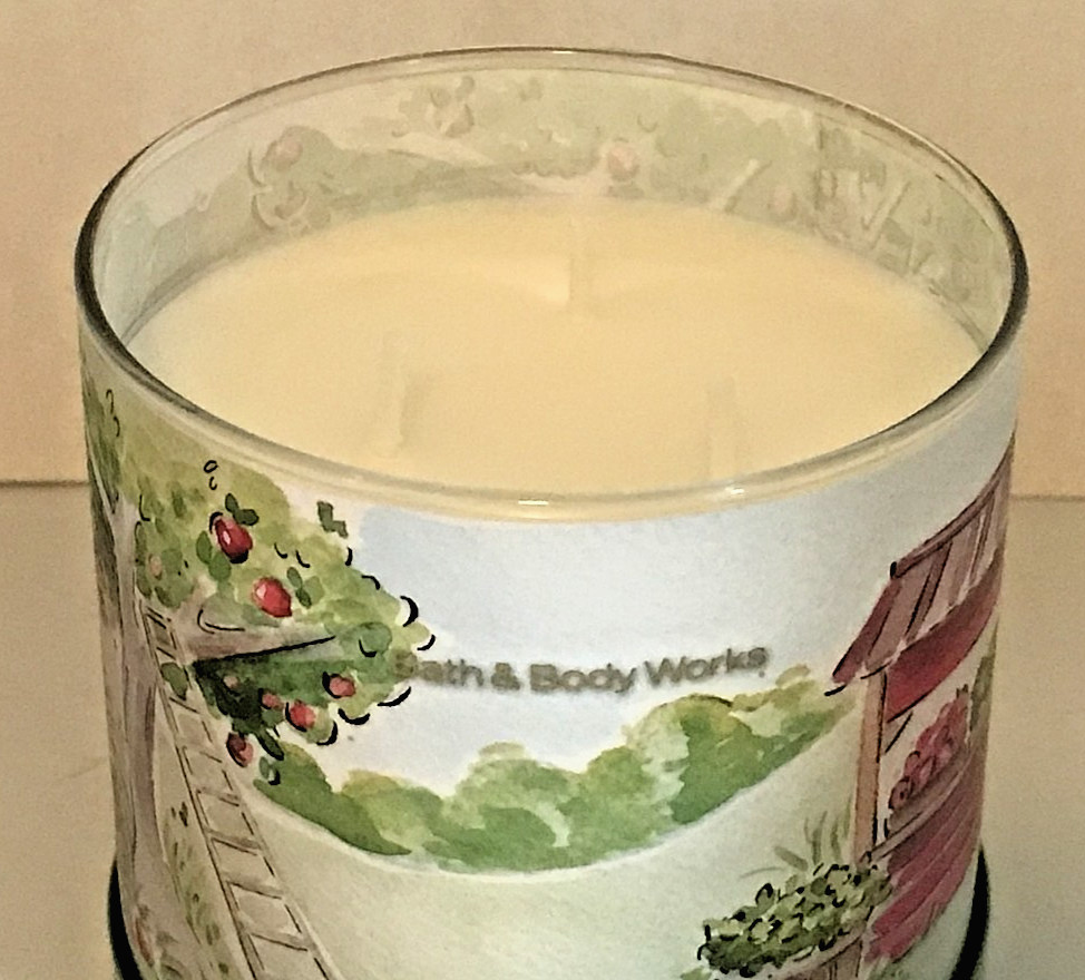 CIDER LANE CANDLE LARGE 3 WICK 14.5 OZ BATH BODY WORKS WHITE BARN GREEN NEW FALL