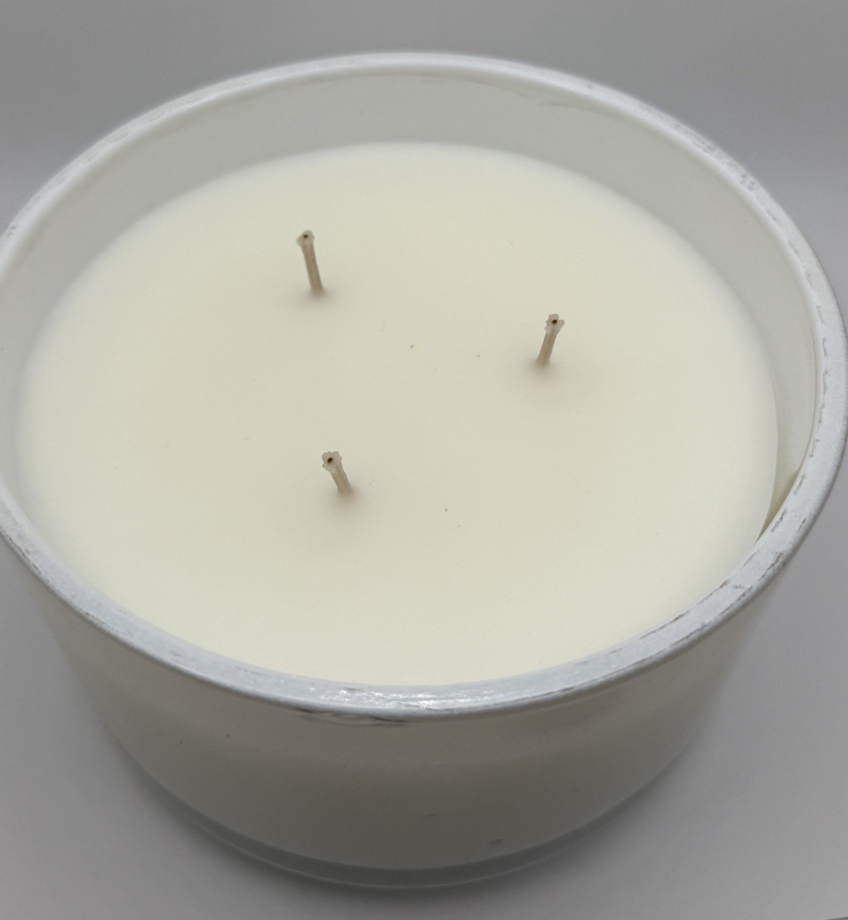 ~NEW~ UNBURNED Pier 1 Imports 3 Wick Candle Scented Peppermint Party Glass 14oz.