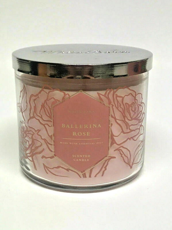 Bath & Body Works Candle 3-Wick Ballerina Rose 14.5 oz