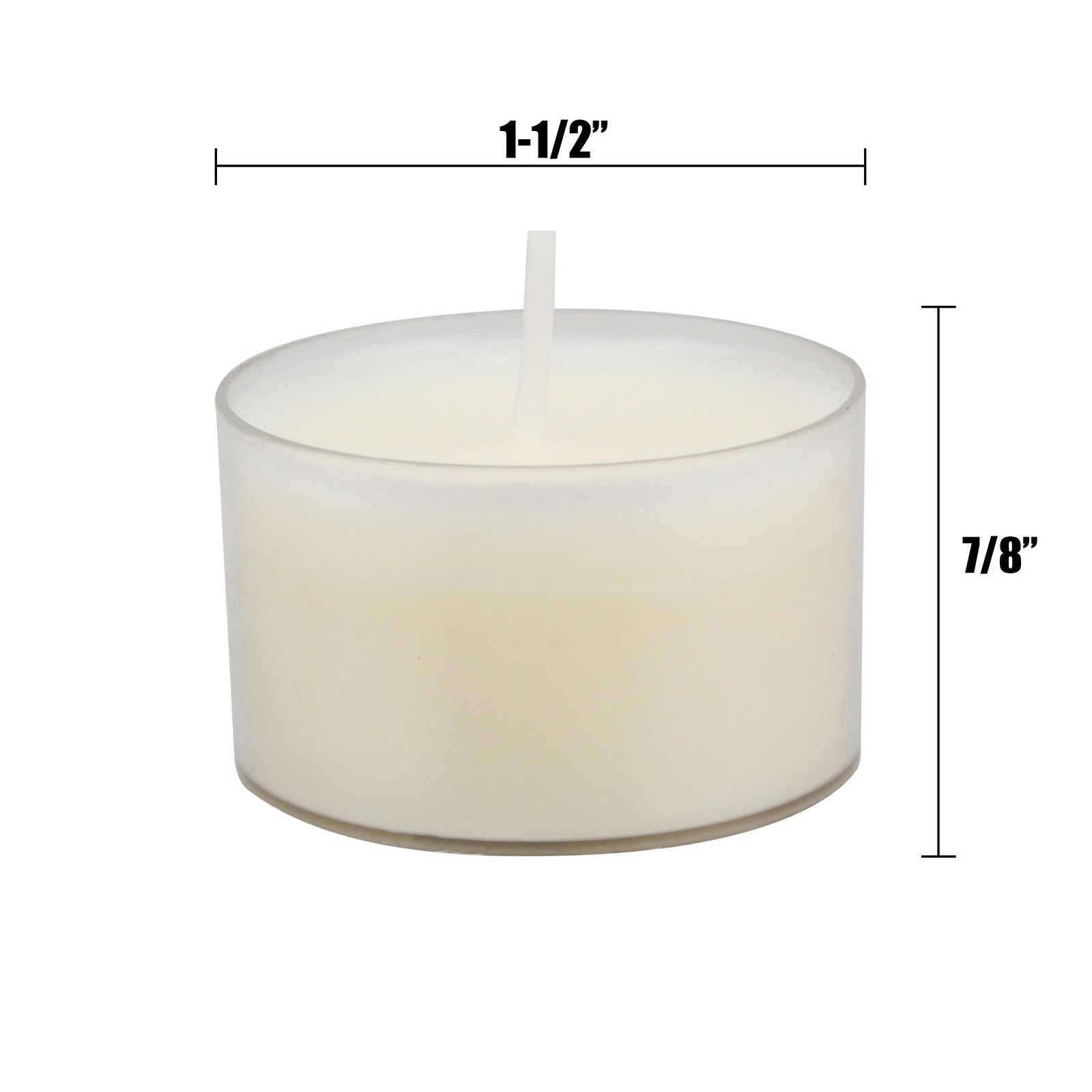 Stonebriar Bulk 48 Pack Unscented Smokeless Long Clear Cup Tea Light Candles
