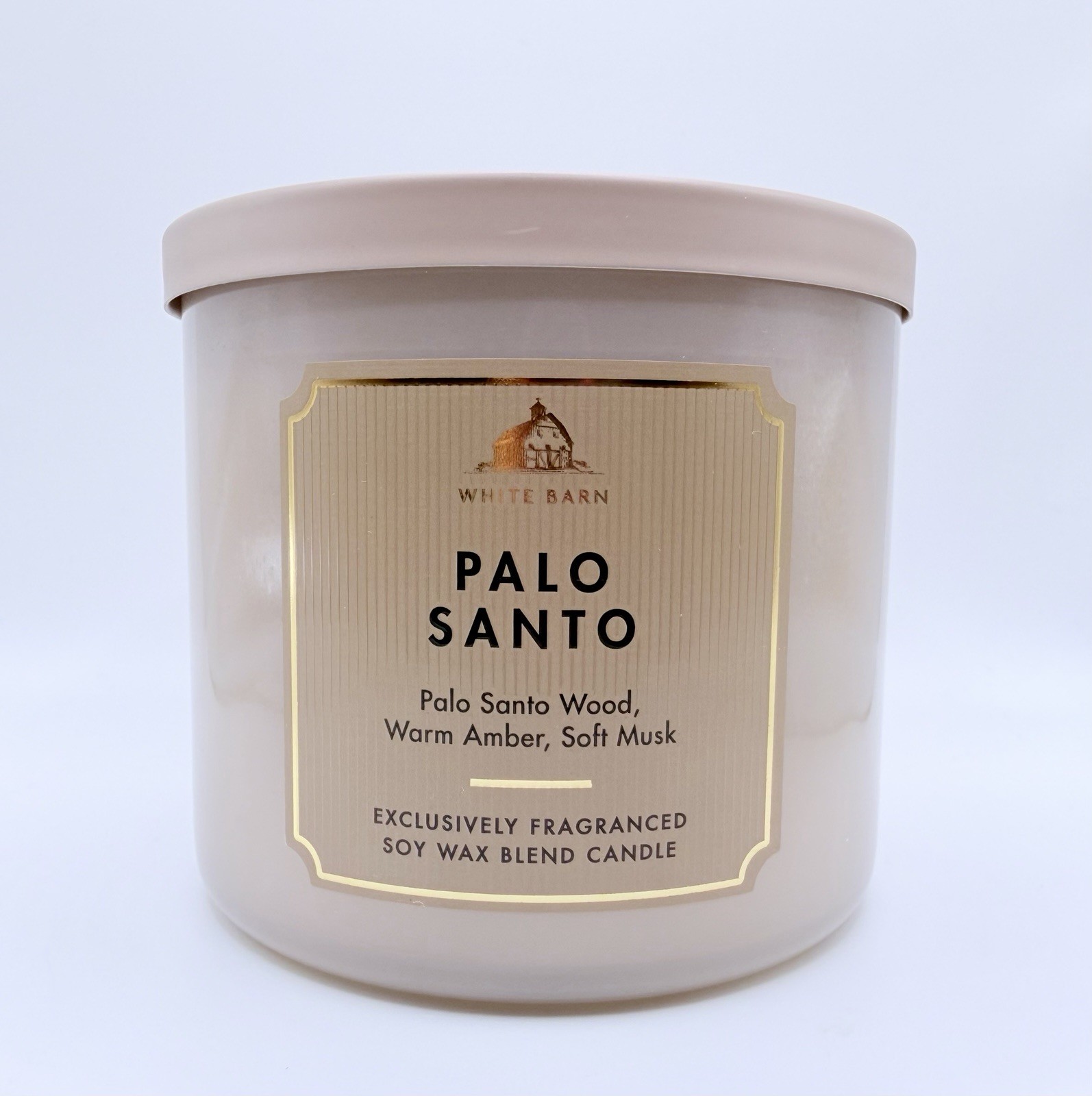 NEW Bath & Body Works Palo Santo White Barn Fragranced 3 Wick Candle Wood Amber